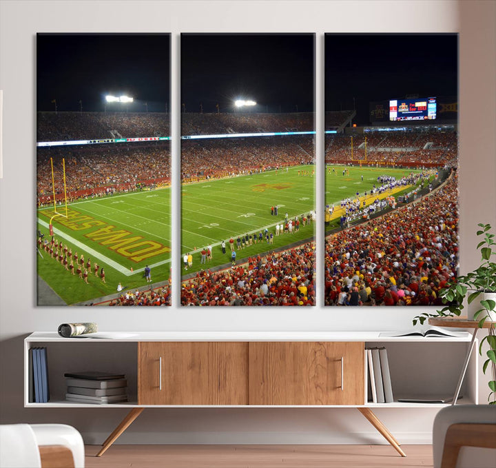 Iowa State University Cyclones Football Team Print - Ames Jack Trice Stadium Wall Art Canvas Print