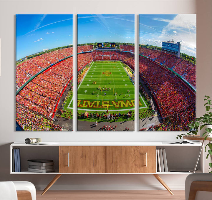 Iowa State University Cyclones Football Team Print - Ames Jack Trice Stadium Wall Art Canvas Print