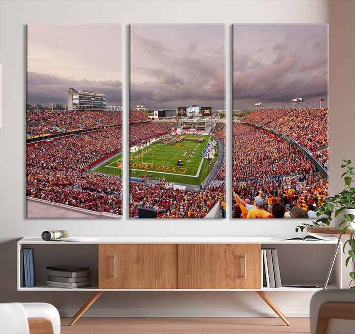 Iowa State University Cyclones Football Team Print - Ames Jack Trice Stadium Wall Art Canvas Print