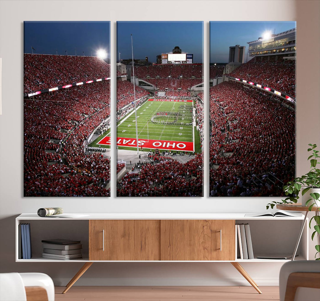 Ohio State University Buckeyes Football Team Print - Columbus Ohio Stadium Wall Art Canvas Print