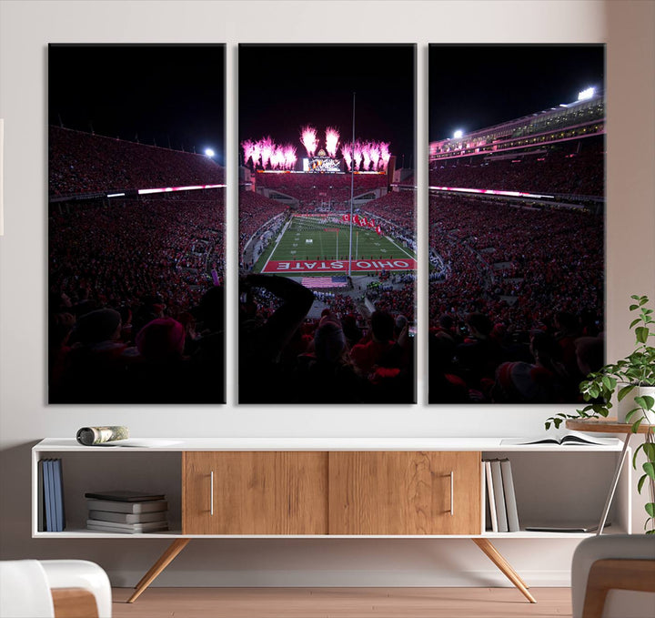 Ohio State University Buckeyes Football Team Print - Columbus Ohio Stadium Wall Art Canvas Print