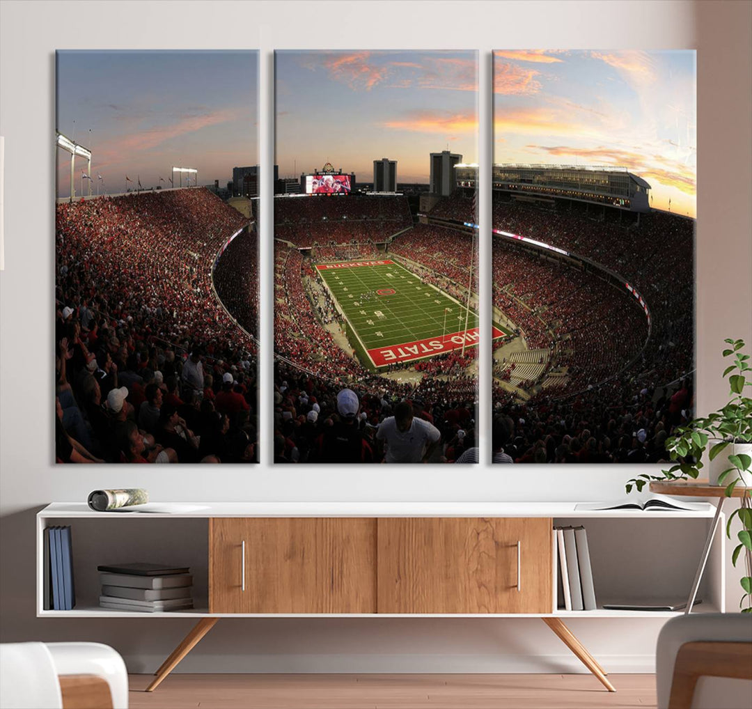 Ohio State University Buckeyes Football Team Print - Columbus Ohio Stadium Wall Art Canvas Print