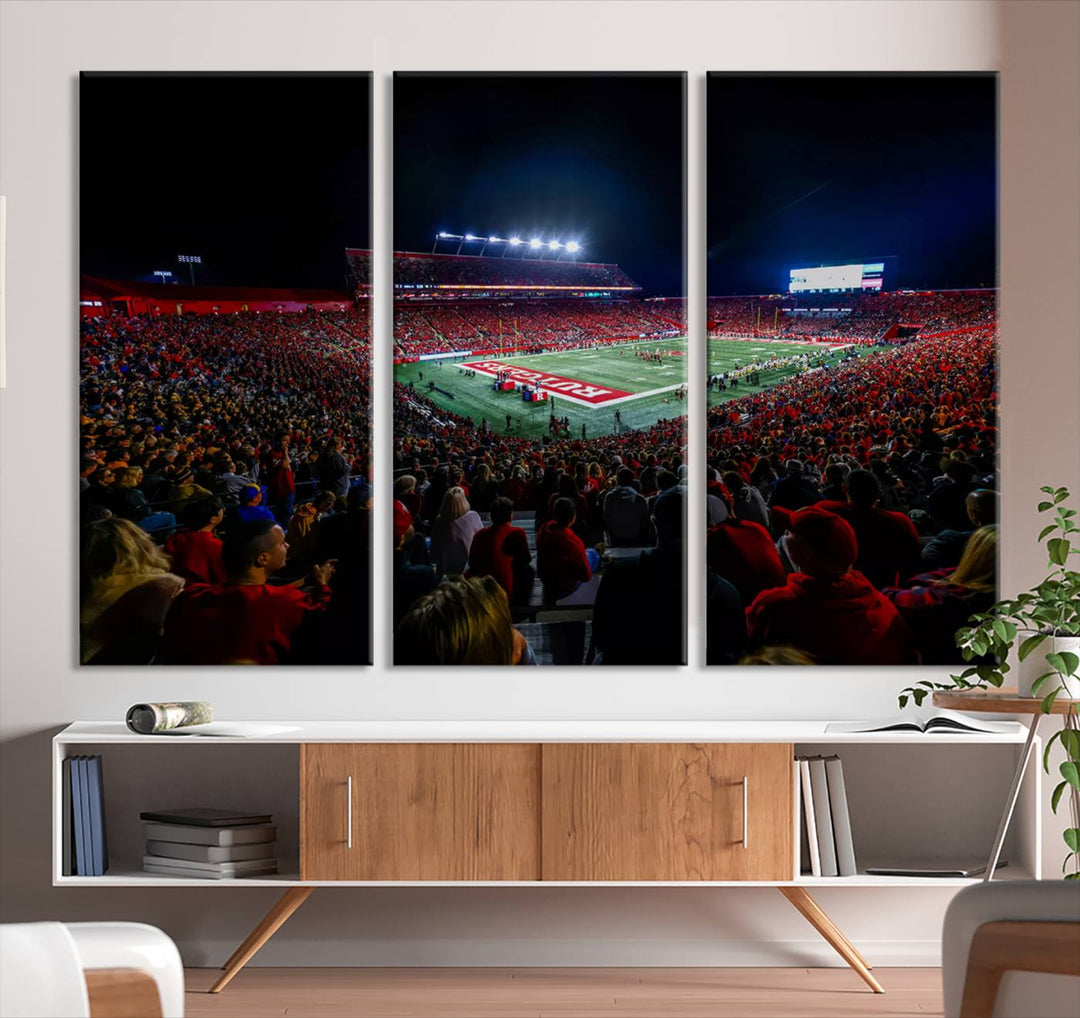 Rutgers Scarlet Knights Football Team Print - SHI Stadium, Piscataway Wall Art Canvas Print