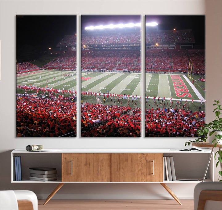 Rutgers University Scarlet Knights Football Team Print - Piscataway SHI Stadium Wall Art Canvas Print