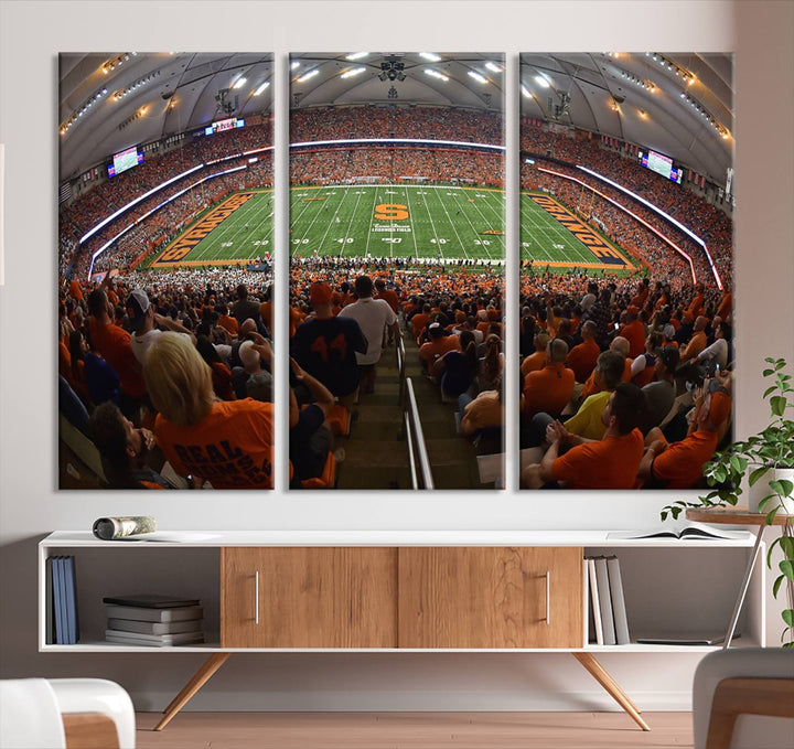 Syracuse University Orange Football Team Print - Syracuse JMA Wireless Dome Wall Art Canvas Print