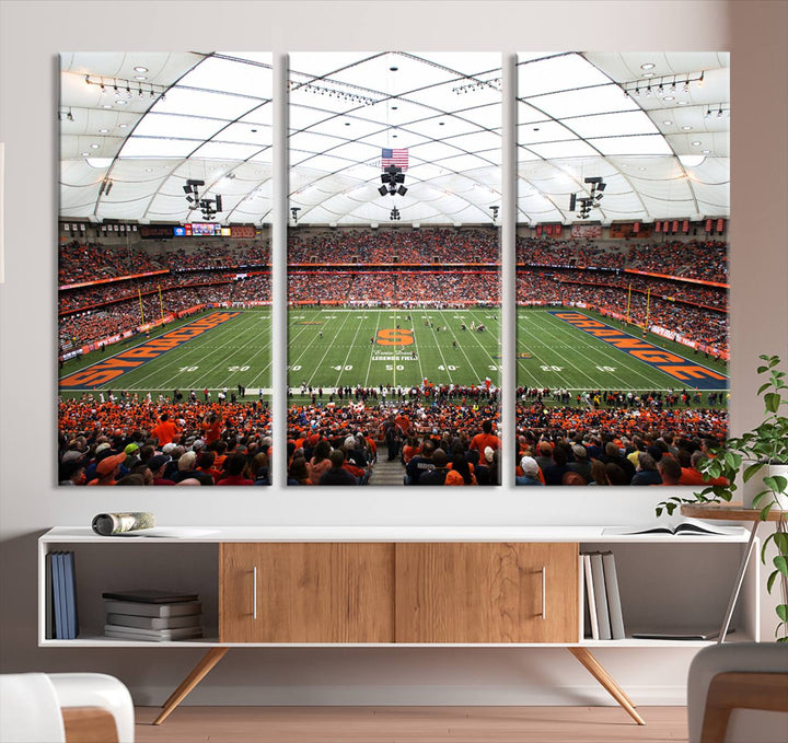 Syracuse University Orange Football Team Print - Syracuse JMA Wireless Dome Wall Art Canvas Print.