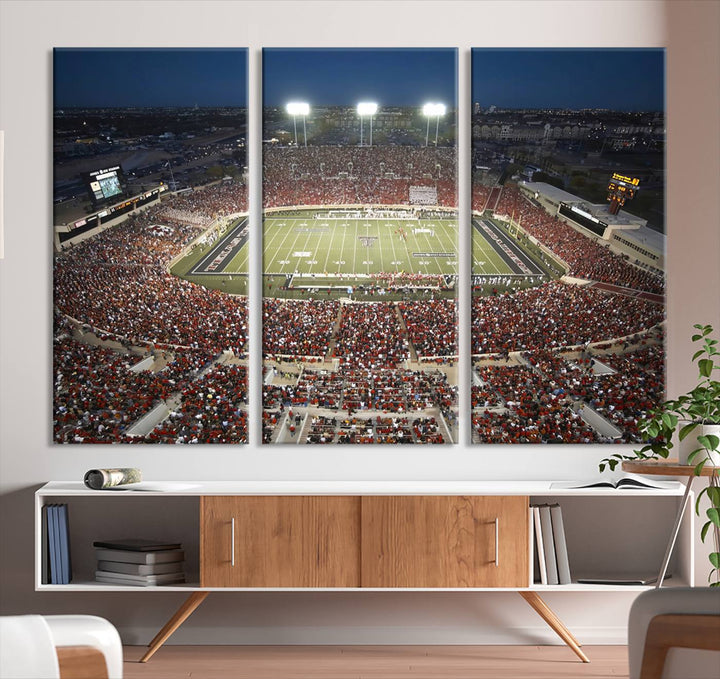 Texas Tech Red Raiders Football Team Print - Lubbock Jones AT&T Stadium Wall Art Canvas Print