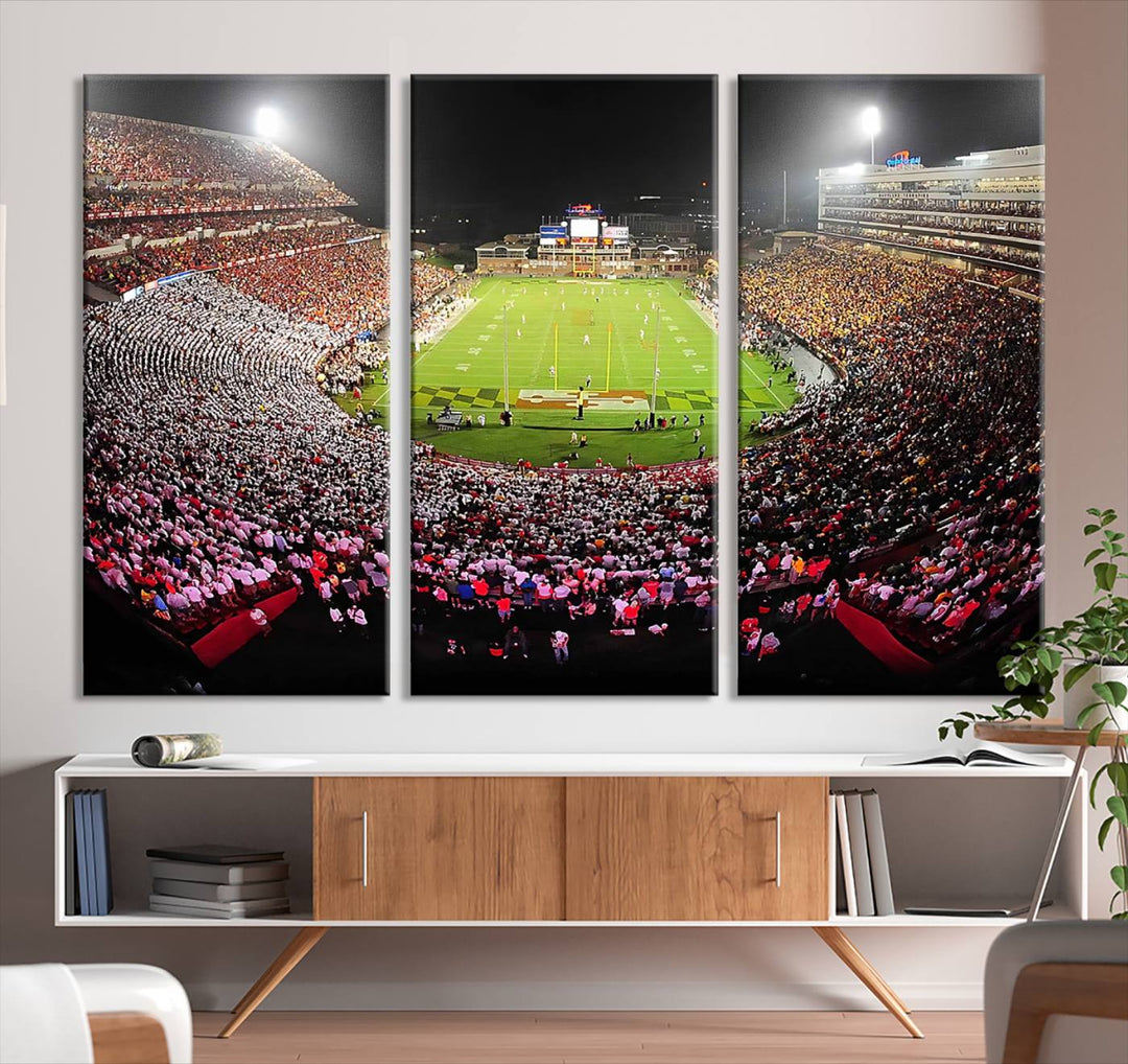 University of Maryland Terrapins Football Team Print - College Park SECU Stadium Wall Art Canvas Print