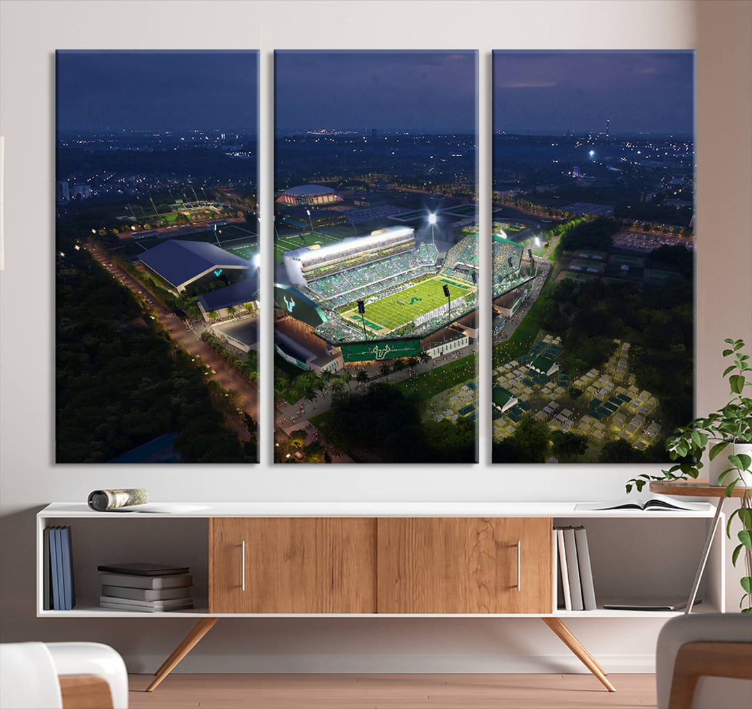 The University of South Florida Bulls Football Team Print - Tampa USF Football Stadium Wall Art Canvas Print