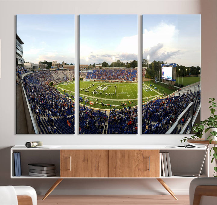 Wallace Wade Stadium print featuring a green field and sky.