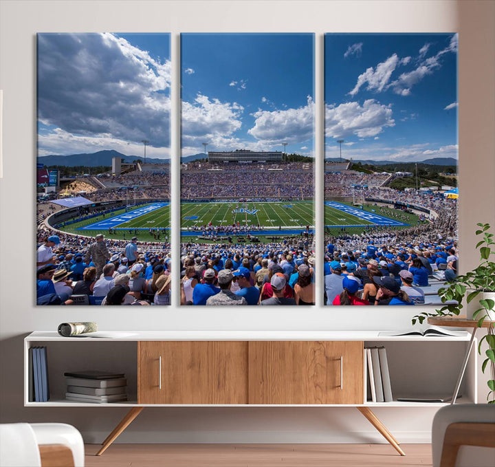 Air Force Falcons Football Team Print - Colorado Springs Falcon Stadium Wall Art Canvas Print