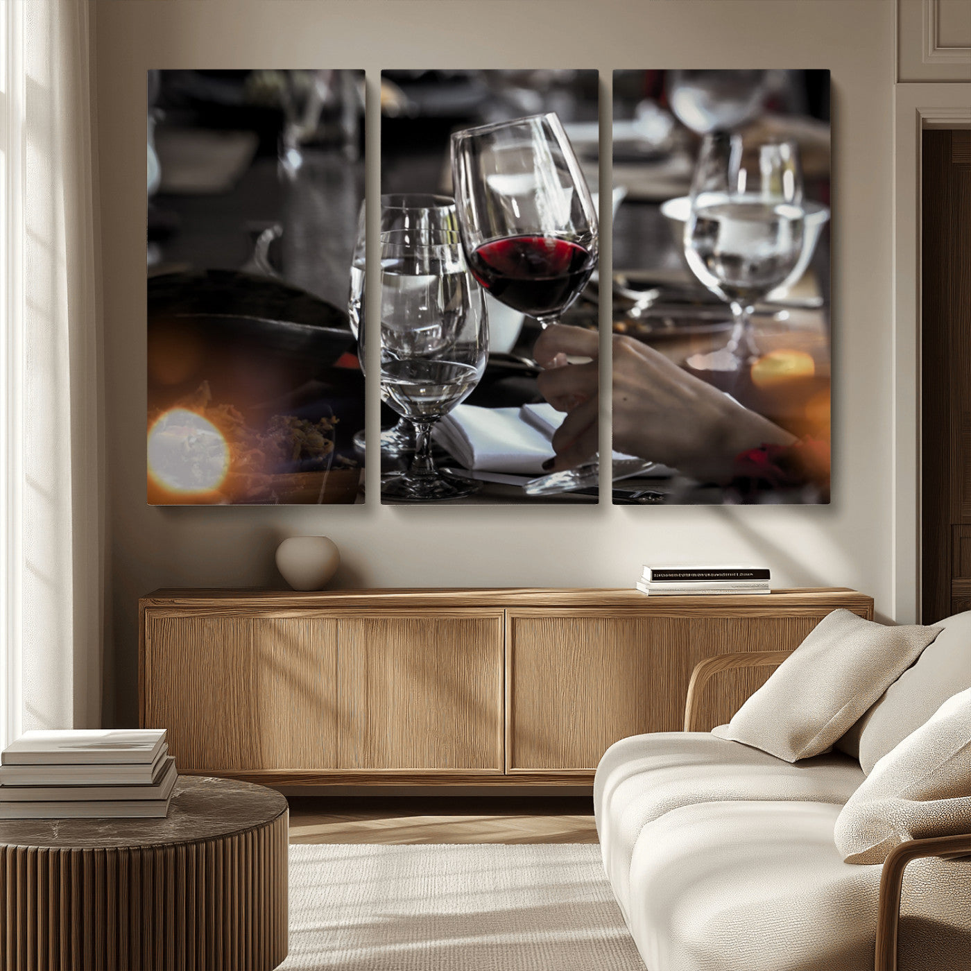 MGV-CV-48X32-3P - Red Wine and Glass Canvas Print