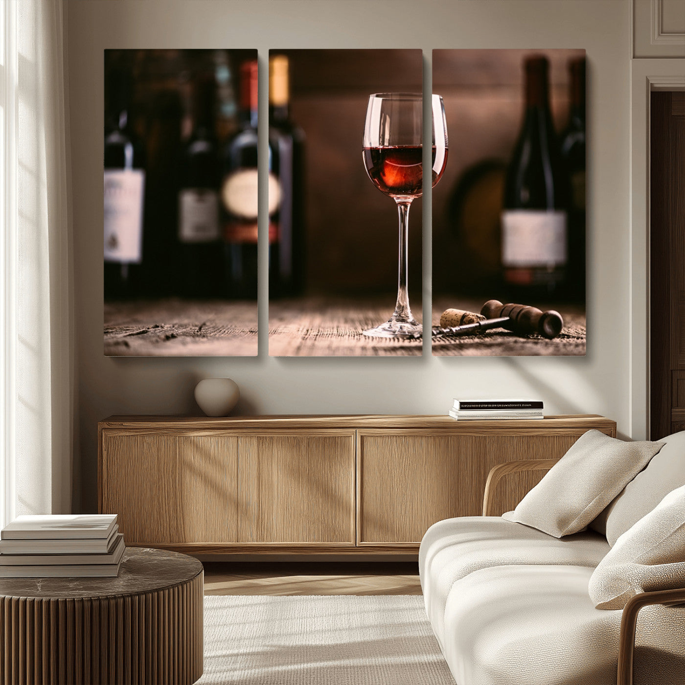 MGV-CV-48X32-3P - Red Wine and Bottle Canvas Print