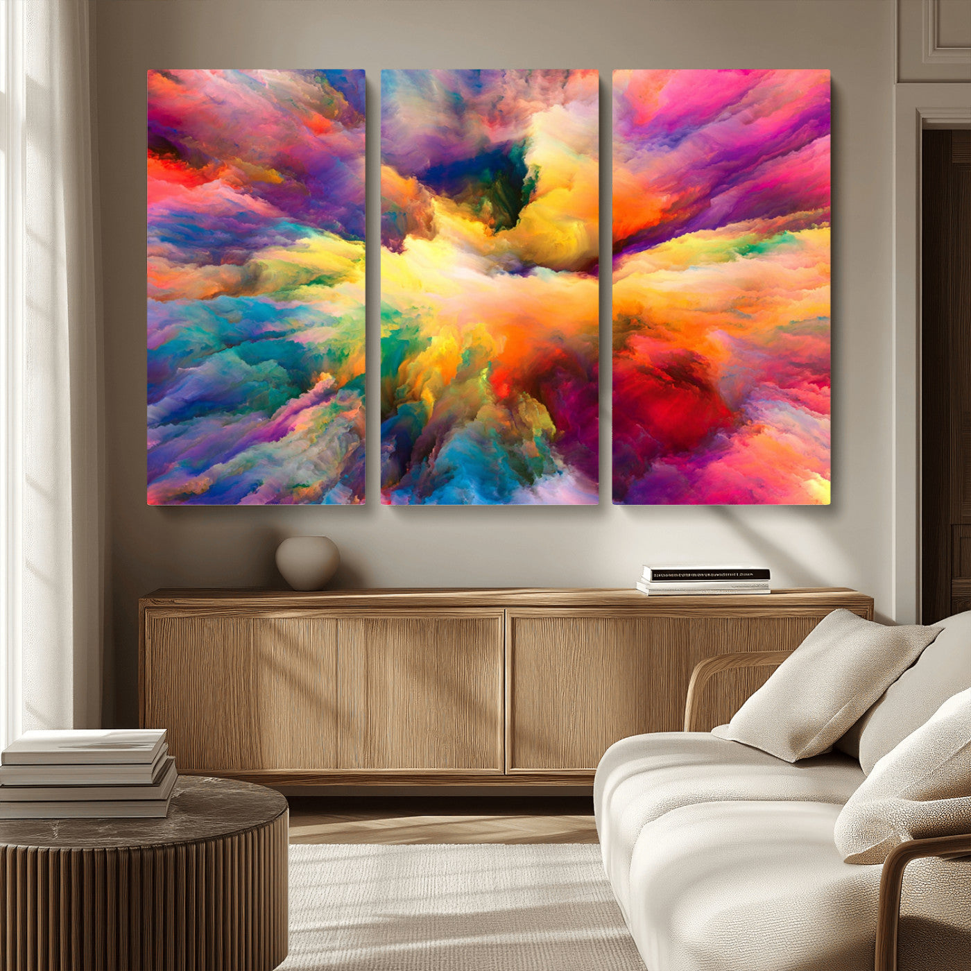 MGV-CV-48X32-3P - Blazing Vibrant Colors Cloud-like Wall Art Canvas Print