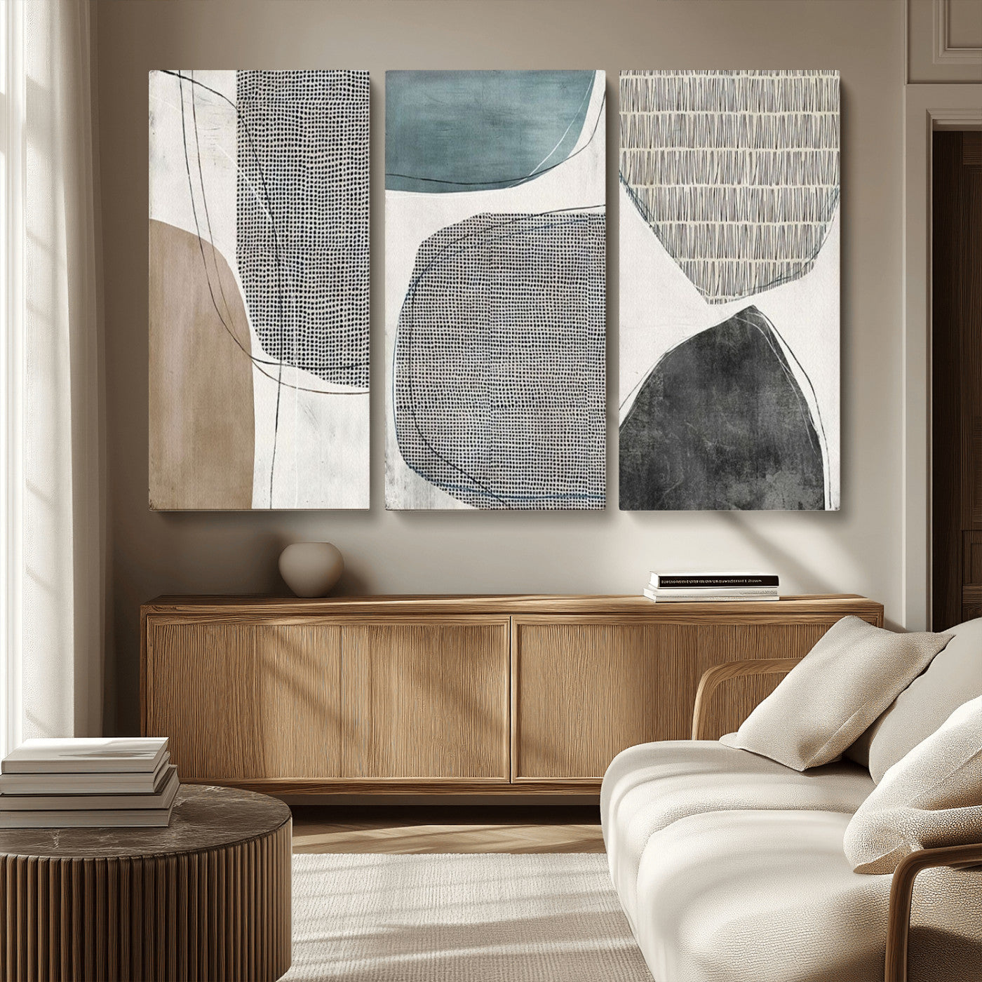 MGV-CV-48X32-3P - Canvas Print Wall Art Abstract Art Boho, Framed Boho Decor Canvas Print