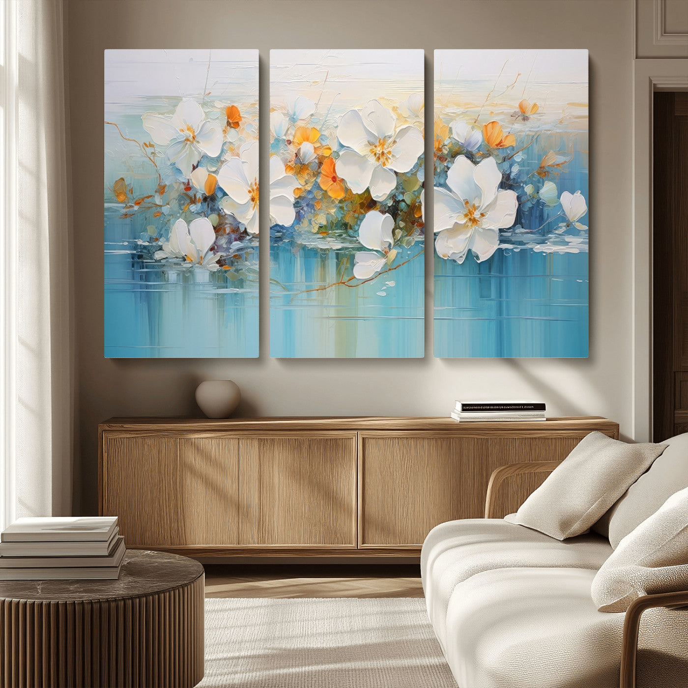 MGV-CV-48X32-3P - Abstract Flower Wall Art Canvas Print