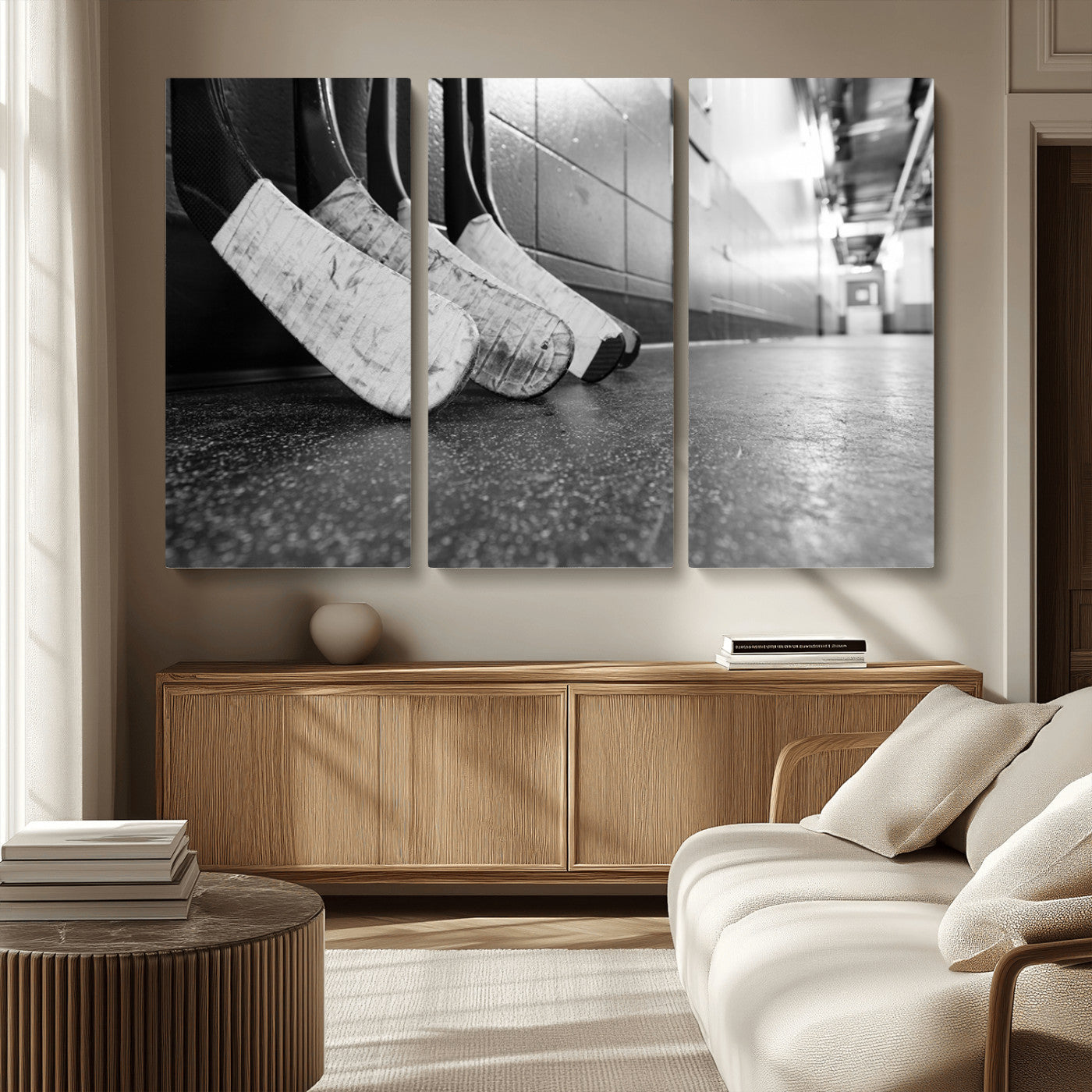 MGV-CV-48X32-3P - Ice Hockey Wall Art Canvas Print