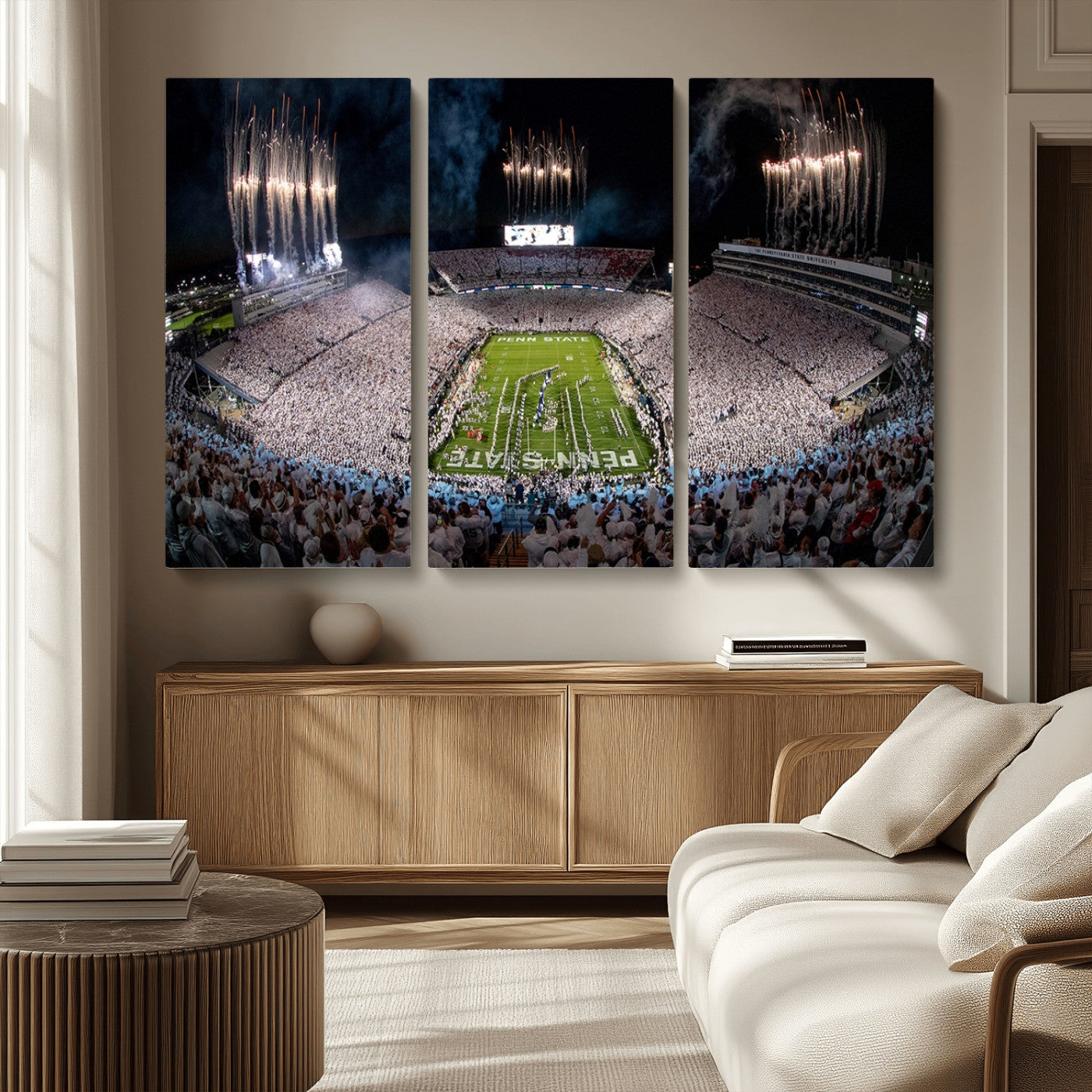MGV-CV-48X32-3P - Penn Stadium Football Wall Art Canvas Print, Pennsylvania University Football Stadium