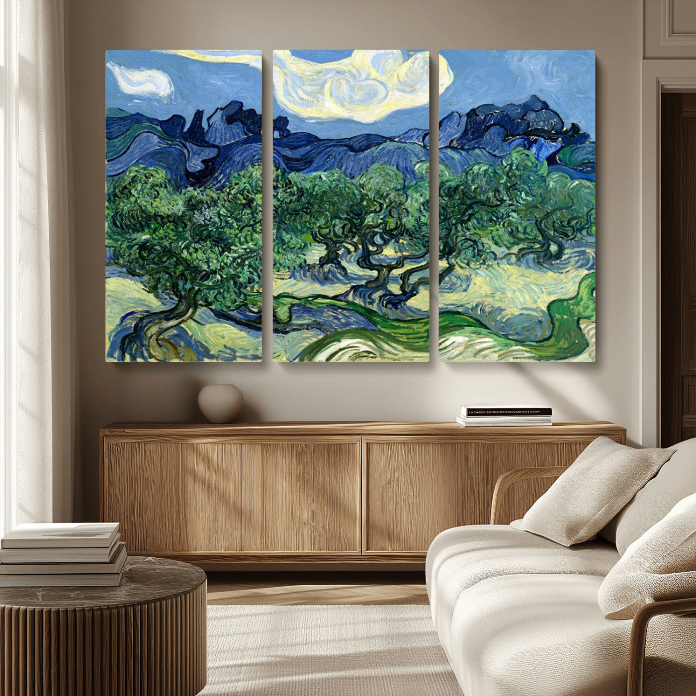 MGV-CV-48X32-3P - Olive Trees Van Gogh Wall Art Canvas Print