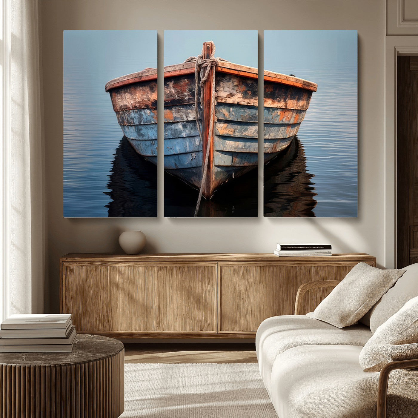 MGV-CV-48X32-3P - Stunning Vintage Boat Canvas Print | Nautical Wall