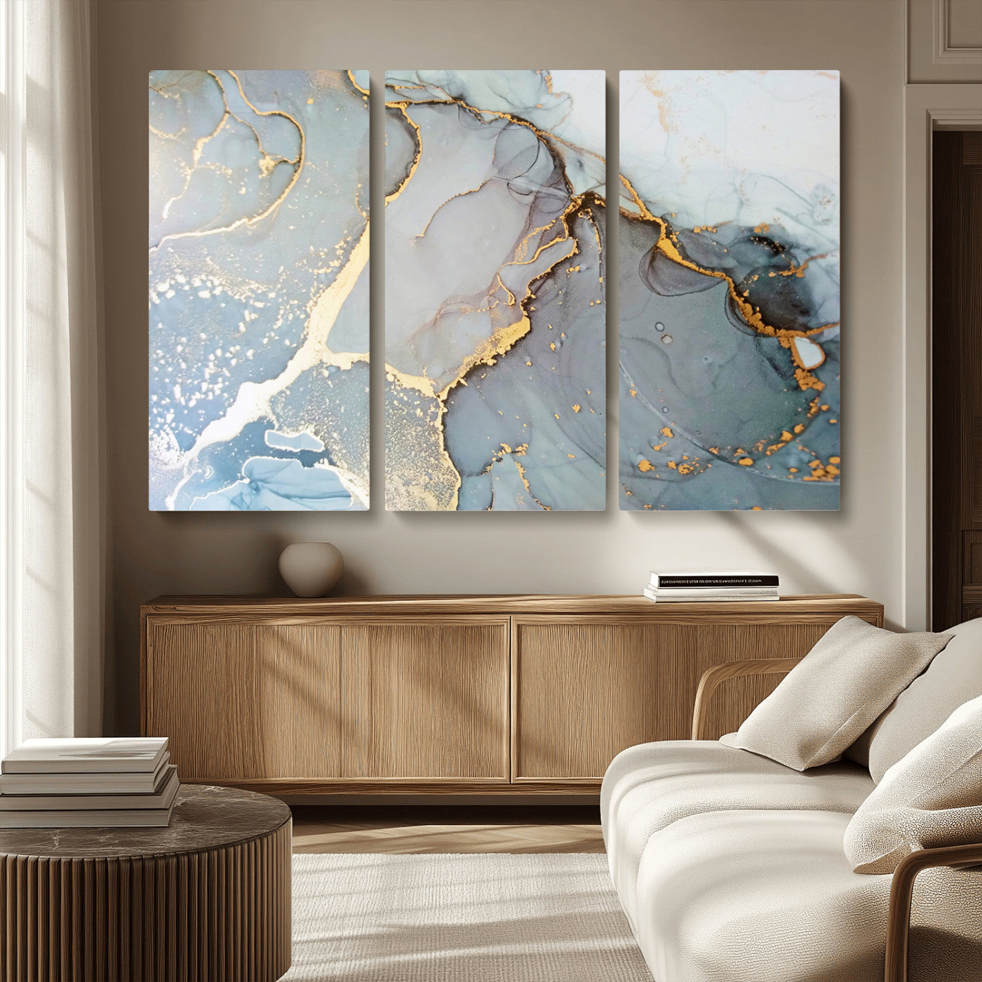 -Large Abstract Marble Wall Art Canvas Print for Living Room and Farmhouse Decor