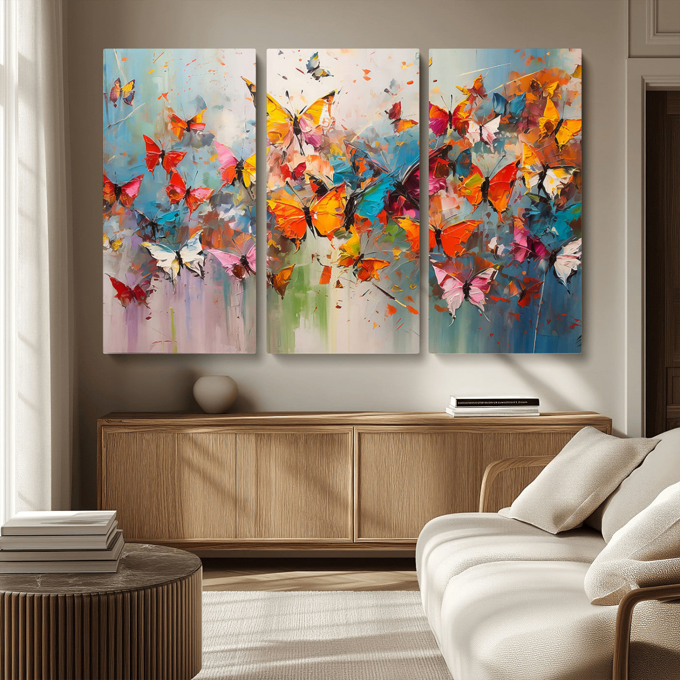 -Abstract Butterfly Wall Art Canvas Print