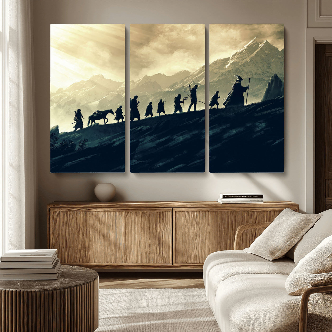 41574-MGV-CV-36X24-Lord of the Rings Silhouette Wall Art Capturing the Epic Quest Through Middle-Earth - The