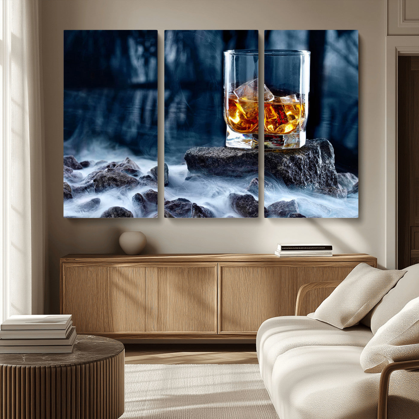 MGV-CV-48X32-3P - Whiskey Ice Wall Art Canvas Print