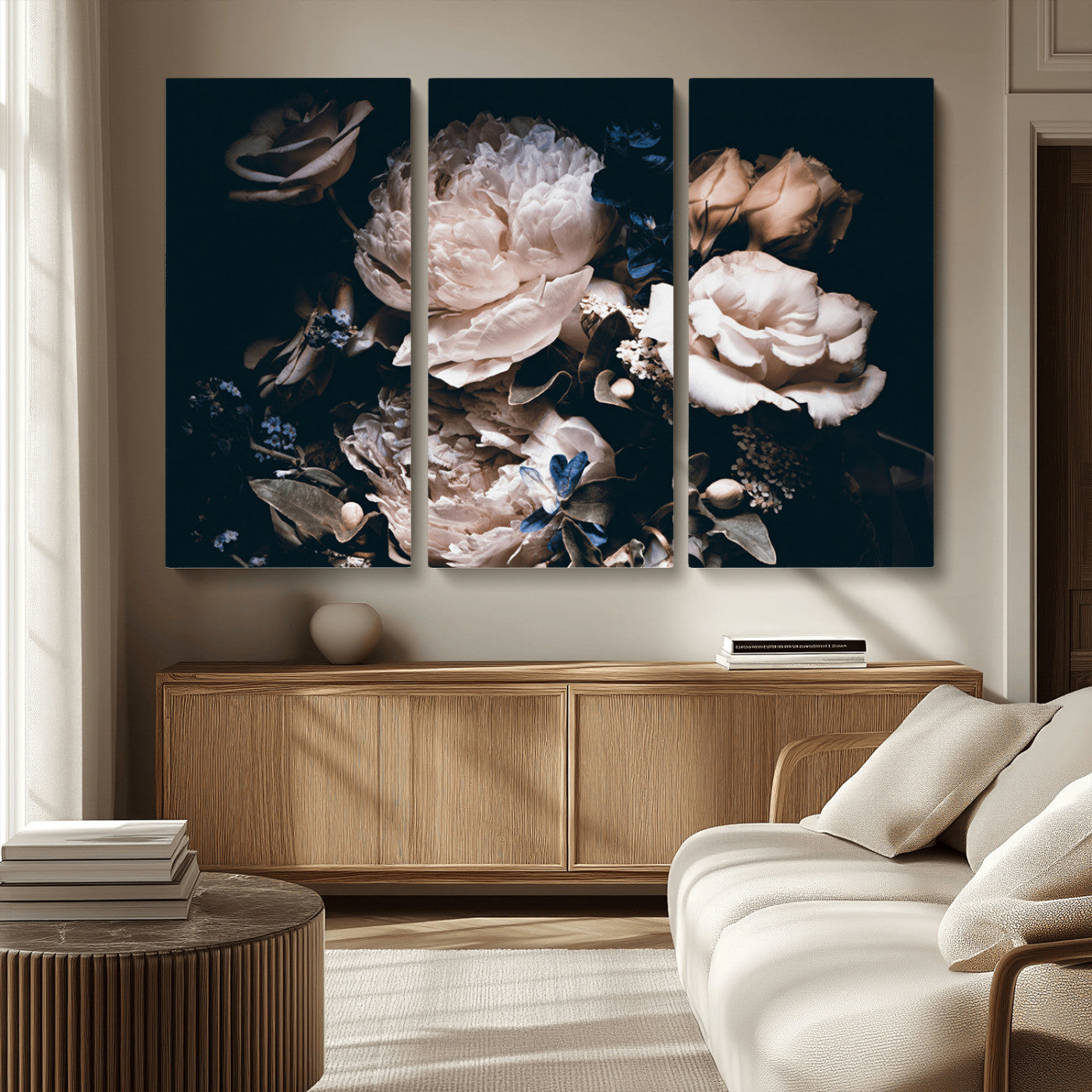 MGV-CV-48X32-3P - Pink Peonies Flowers Large Canvas Art Print