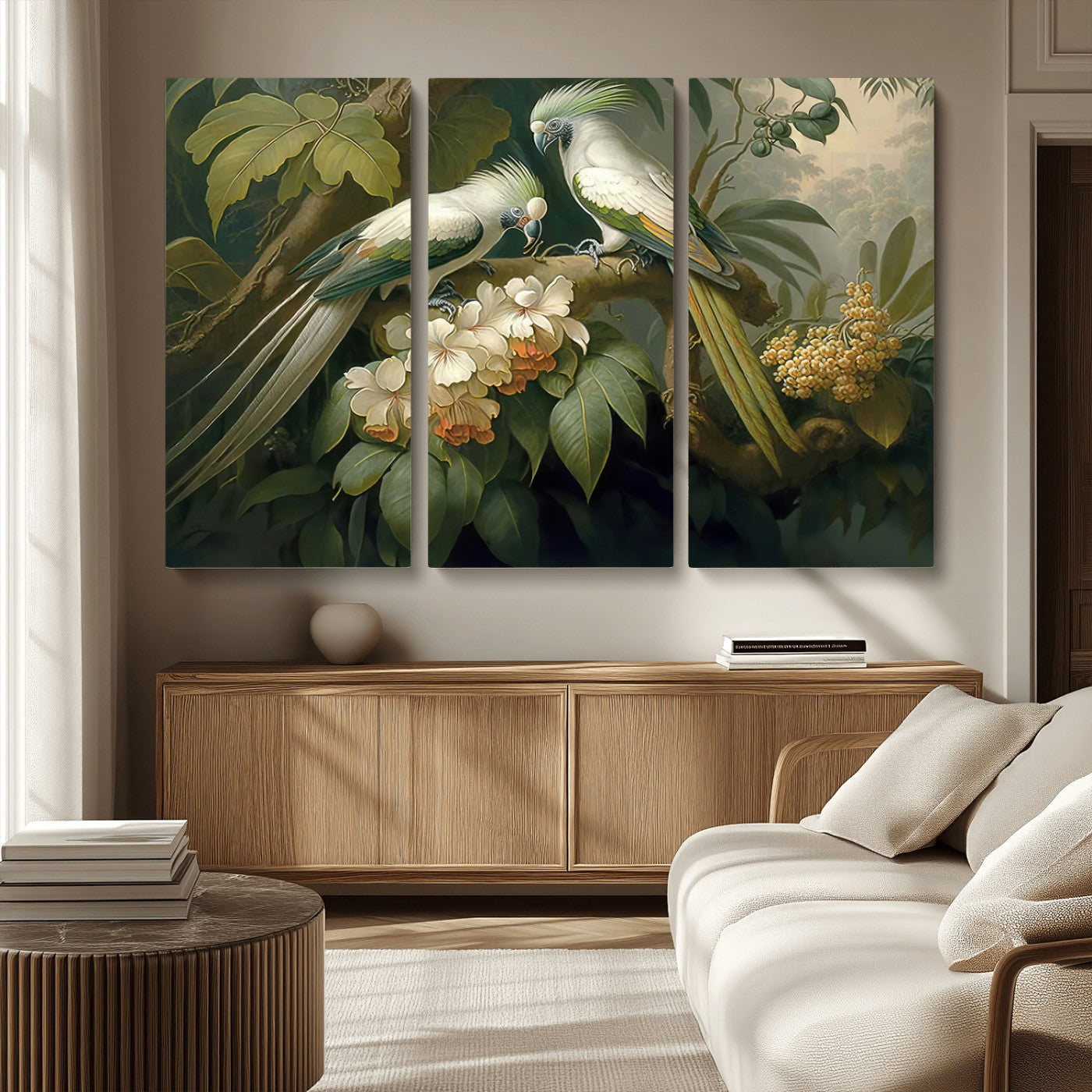 -Tropical Paradise Print Wall Art Stunning Artwork of a Parrot in a Lush Forest with Beautiful