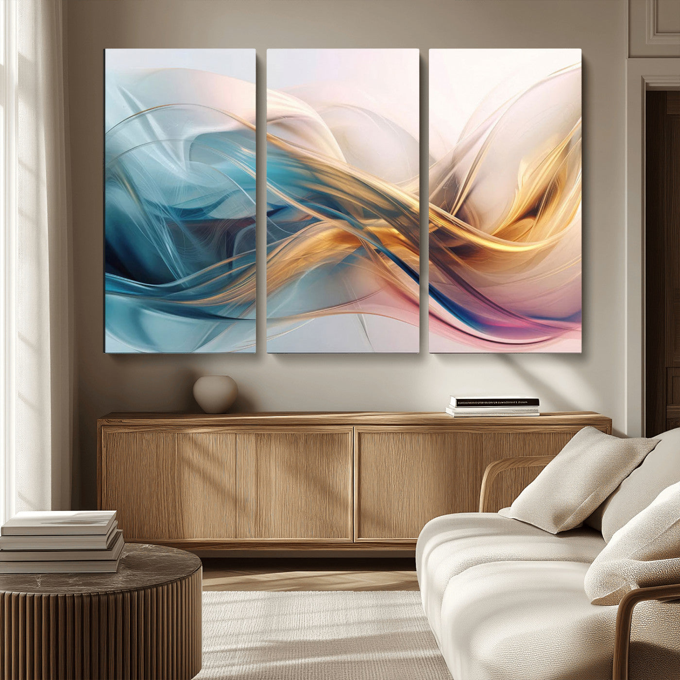 -Abstract Flowing Colors Wall Art Canvas Print
