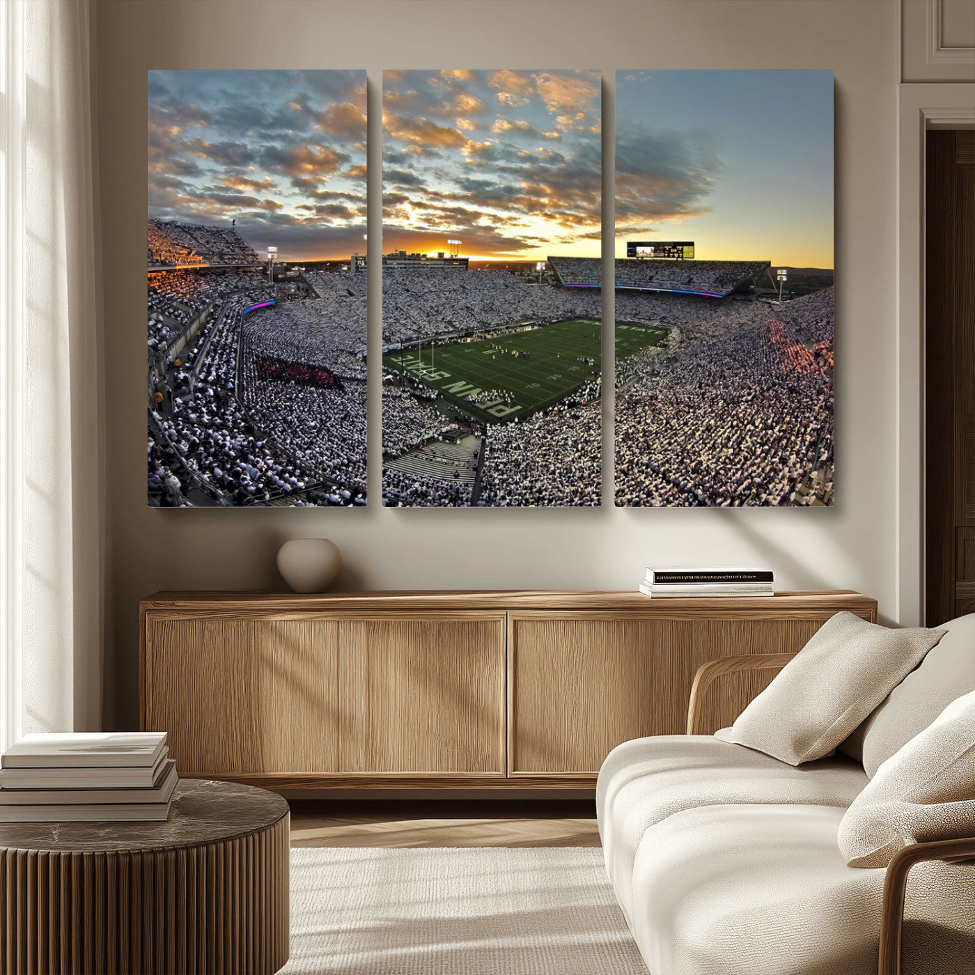MGV-CV-48X32-3P - Beaver Stadium Wall Art - Penn State Stadium Wall Art | Penn Nittany Lions Football Match for Sport Room Decor
