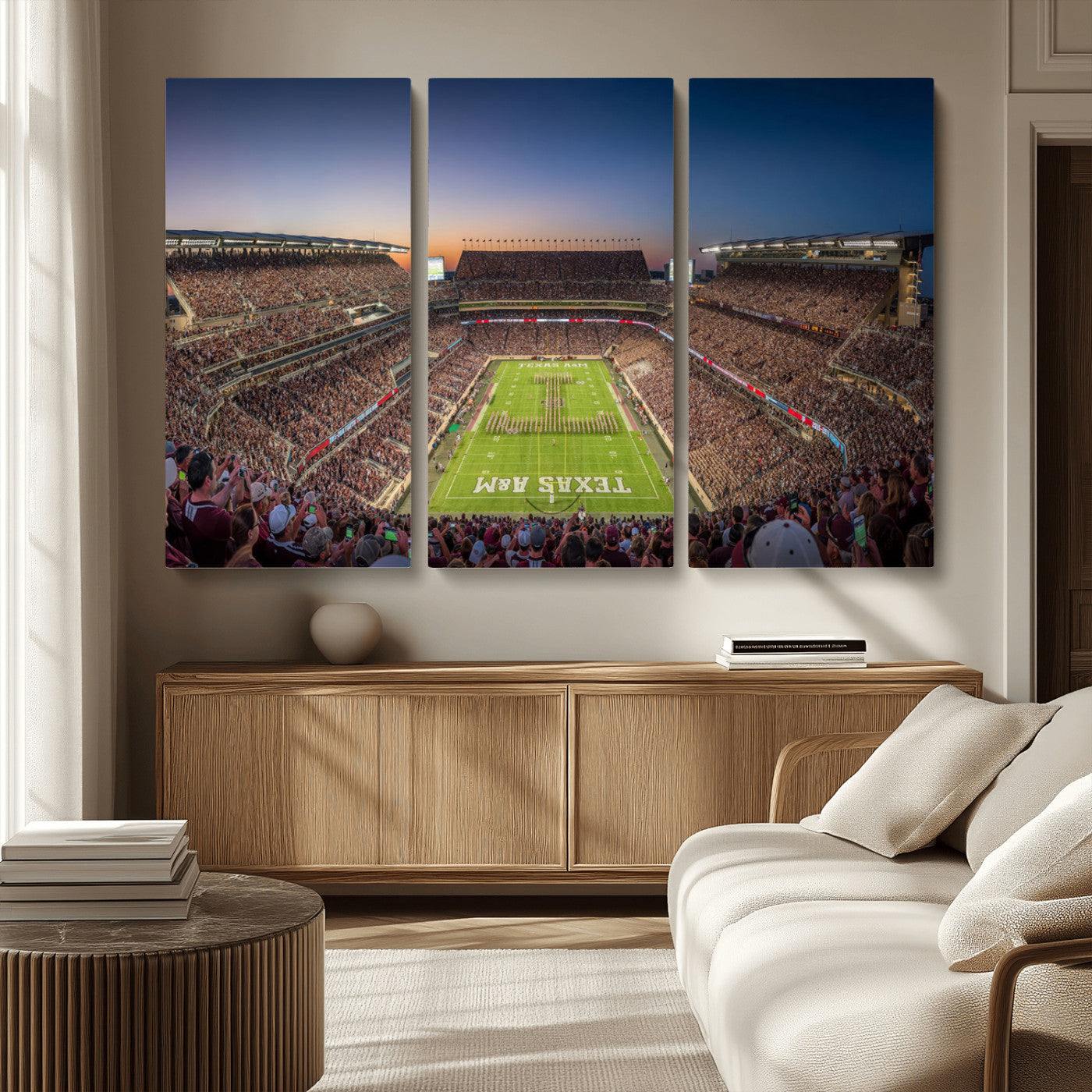 MGV-CV-48X32-3P - Kyle Field Wall Art Print | Large Texas A&M Aggies Football Canvas Print for Sports Enthusiasts | Framed, Ready-to-Hang Stadium Decor