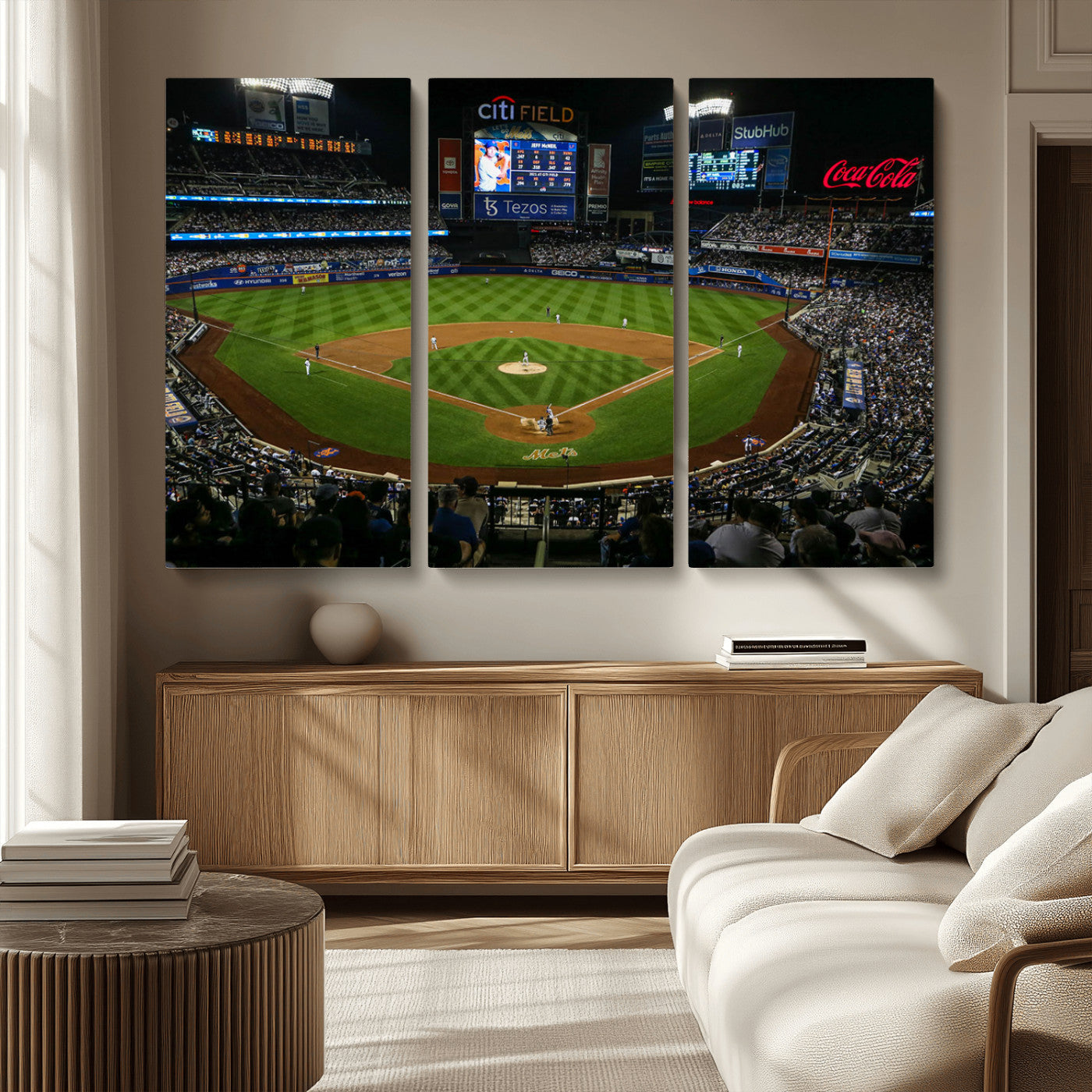 MGV-CV-48X32-3P - Oakland Athletics Baseball Team Print - RingCentral Coliseum Stadium Wall Art Canvas Print