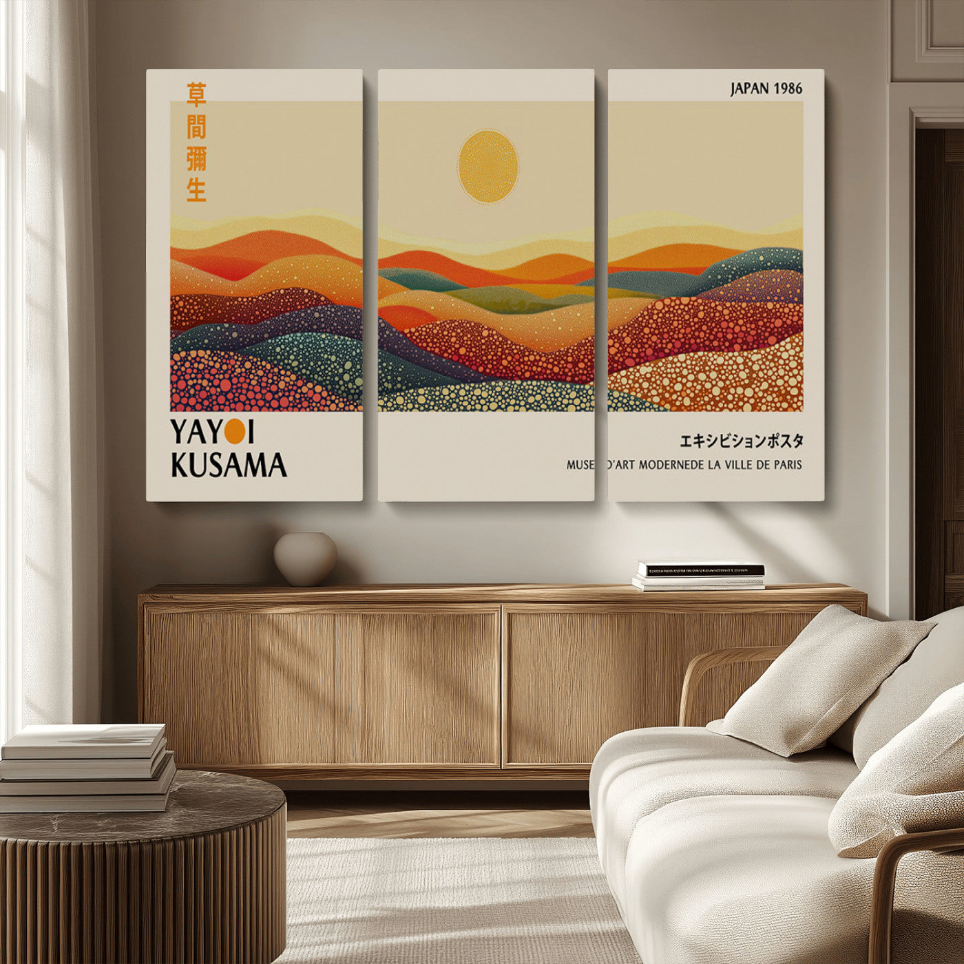 MGV-CV-48X32-3P - Yayoi Kusama Art Print Wall Decor – Yayoi Kusama Wabi Sabi Japanese Wall Art Print - Vibrant