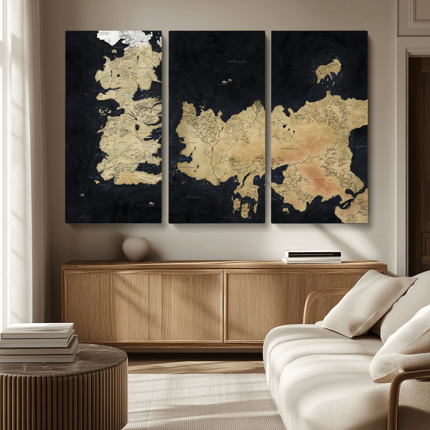 MGV-CV-48X32-3P - Push Pin World Map Canvas Print – Framed Wall Art for Couples to Track Their Travels – Anniversary