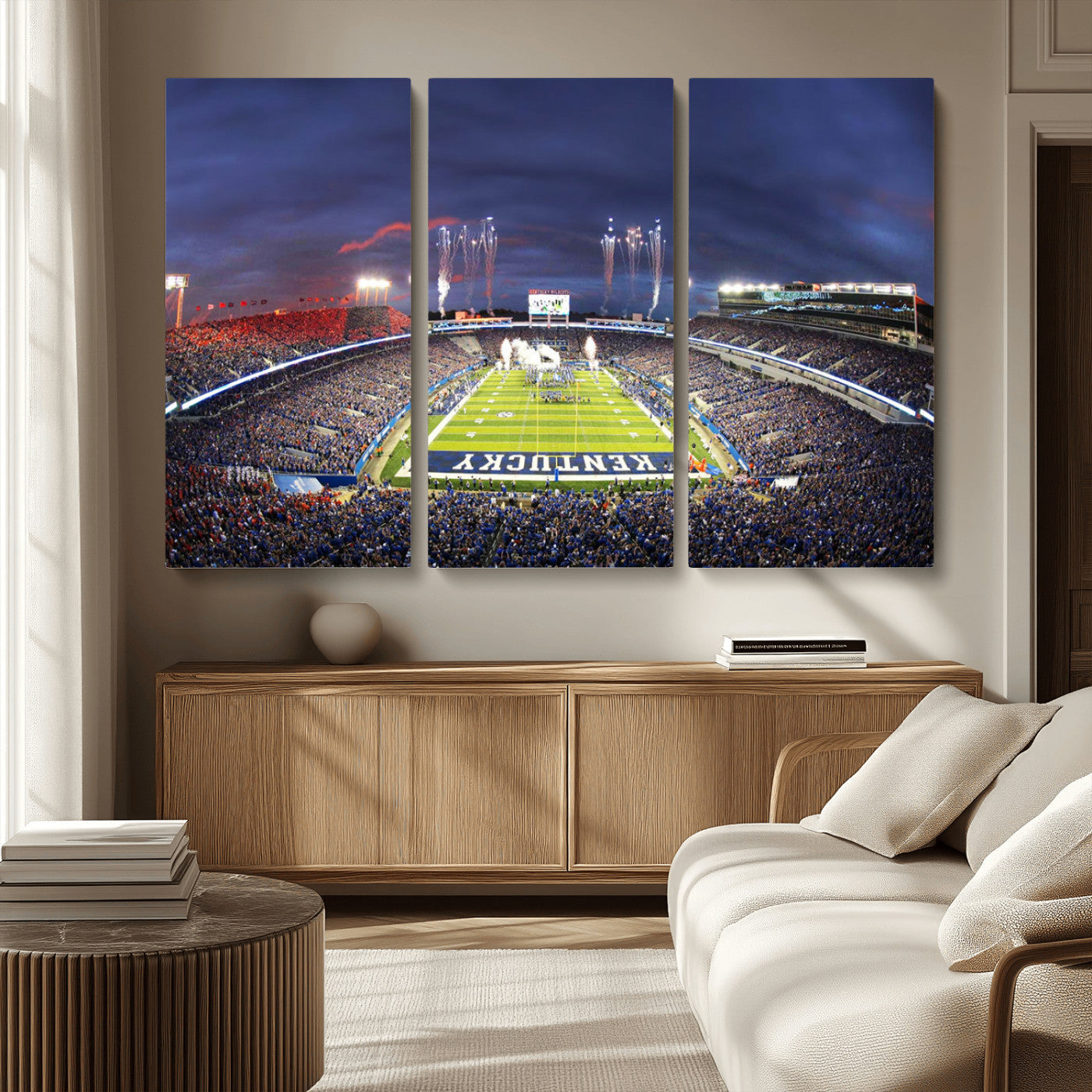 MGV-CV-48X32-3P - Kroger Field Canvas Wall Art - Kentucky Stadium Wall Art Print - Sunset Football Stadium Wall Decor