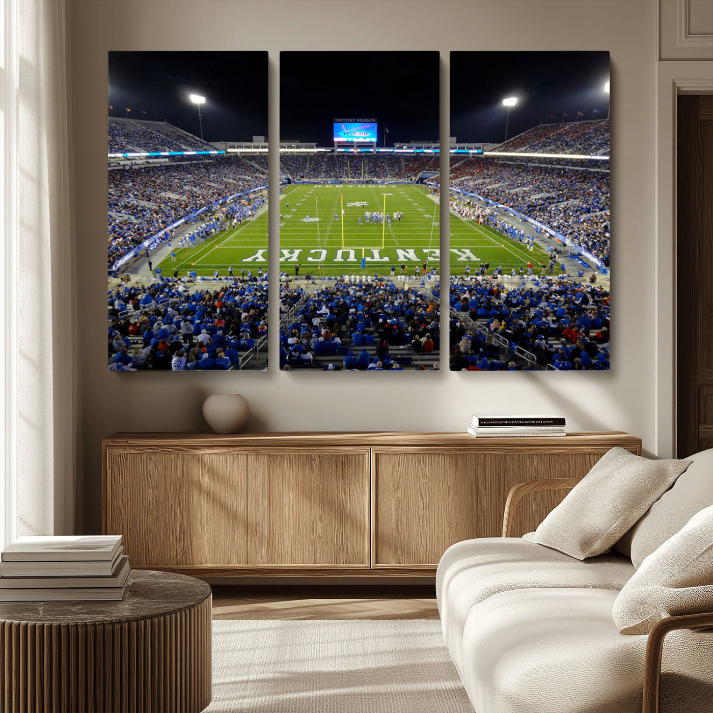 MGV-CV-48X32-3P - Kroger Field Canvas Wall Art - Kentucky Stadium Wall Art Print - Sunset Football Stadium Wall Decor
