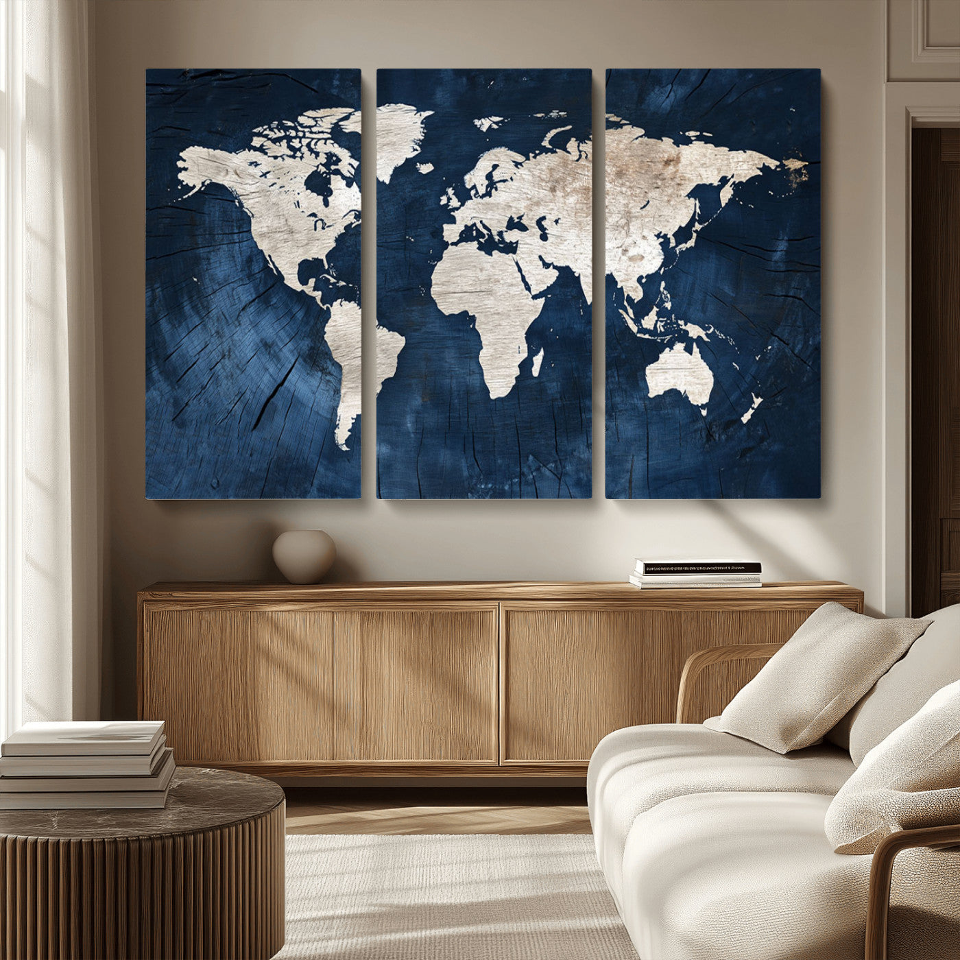 MGV-CV-48X32-3P - Push Pin World Map Canvas Print – Framed Wall Art for Couples to Track Their Travels – Anniversary
