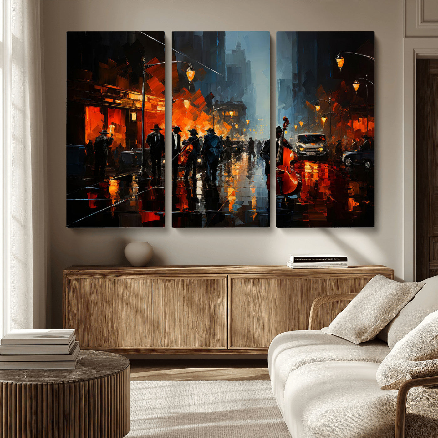 MGV-CV-48X32-3P - Winston Porter Jazz Wall Art - African American Music Canvas - Abstract Colorful Music Art - Framed