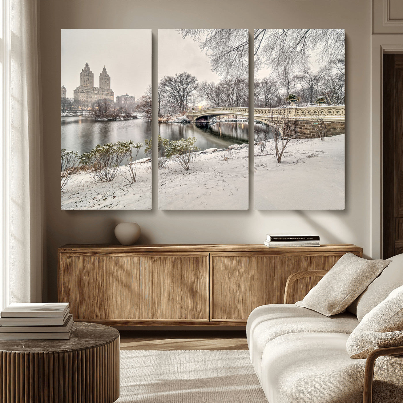 MGV-CV-48X32-3P - The Bow Bridge in Central Park Canvas, The Bow Bridge Canvas Print