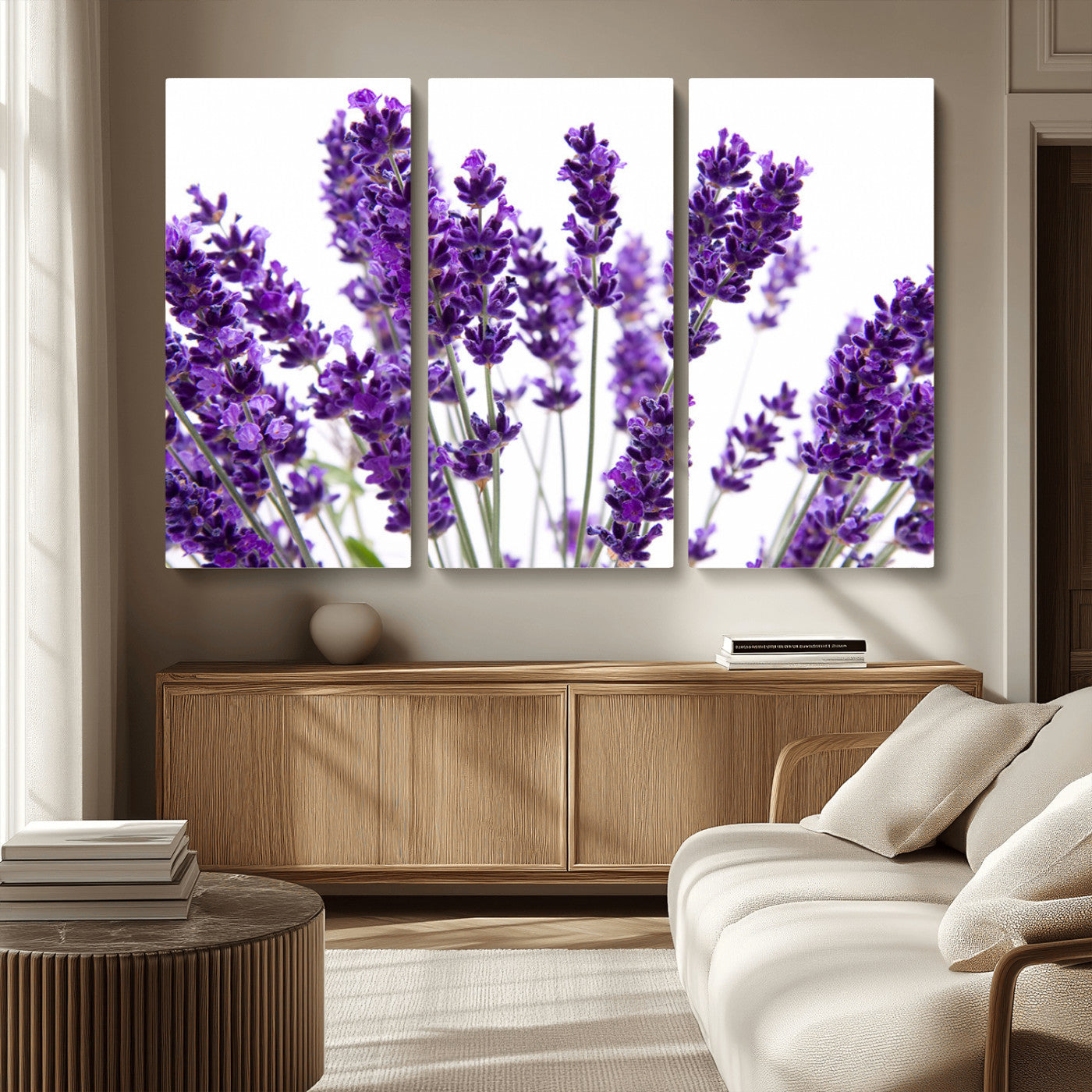 MGV-CV-48X32-3P - Lavender Flower Wall Art Canvas Print