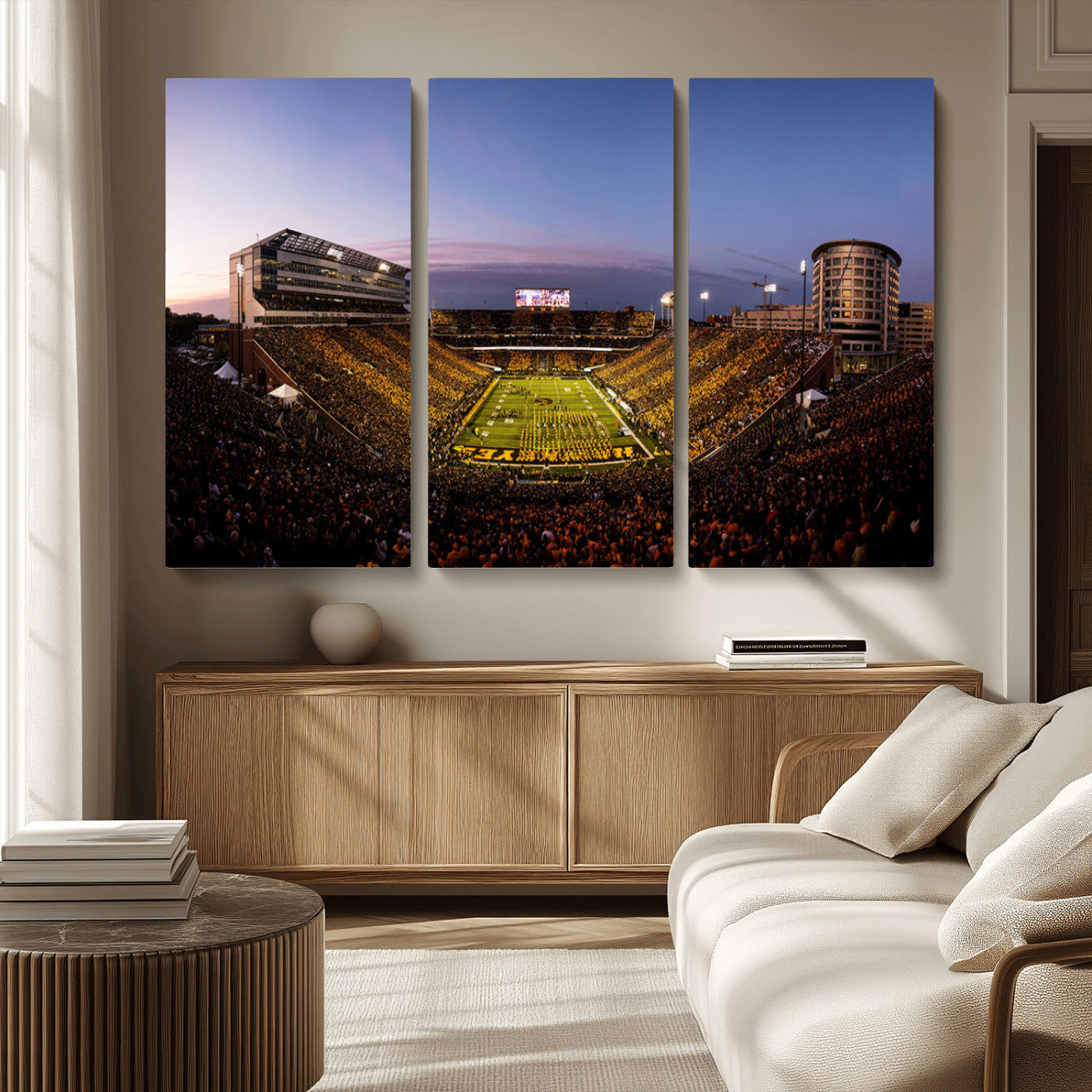 MGV-CV-48X32-3P - Iowa Hawkeyes Kinnick Stadium Wall Art Canvas Print, Framed Iowa Hawkeyes Kinnick Stadium Canvas