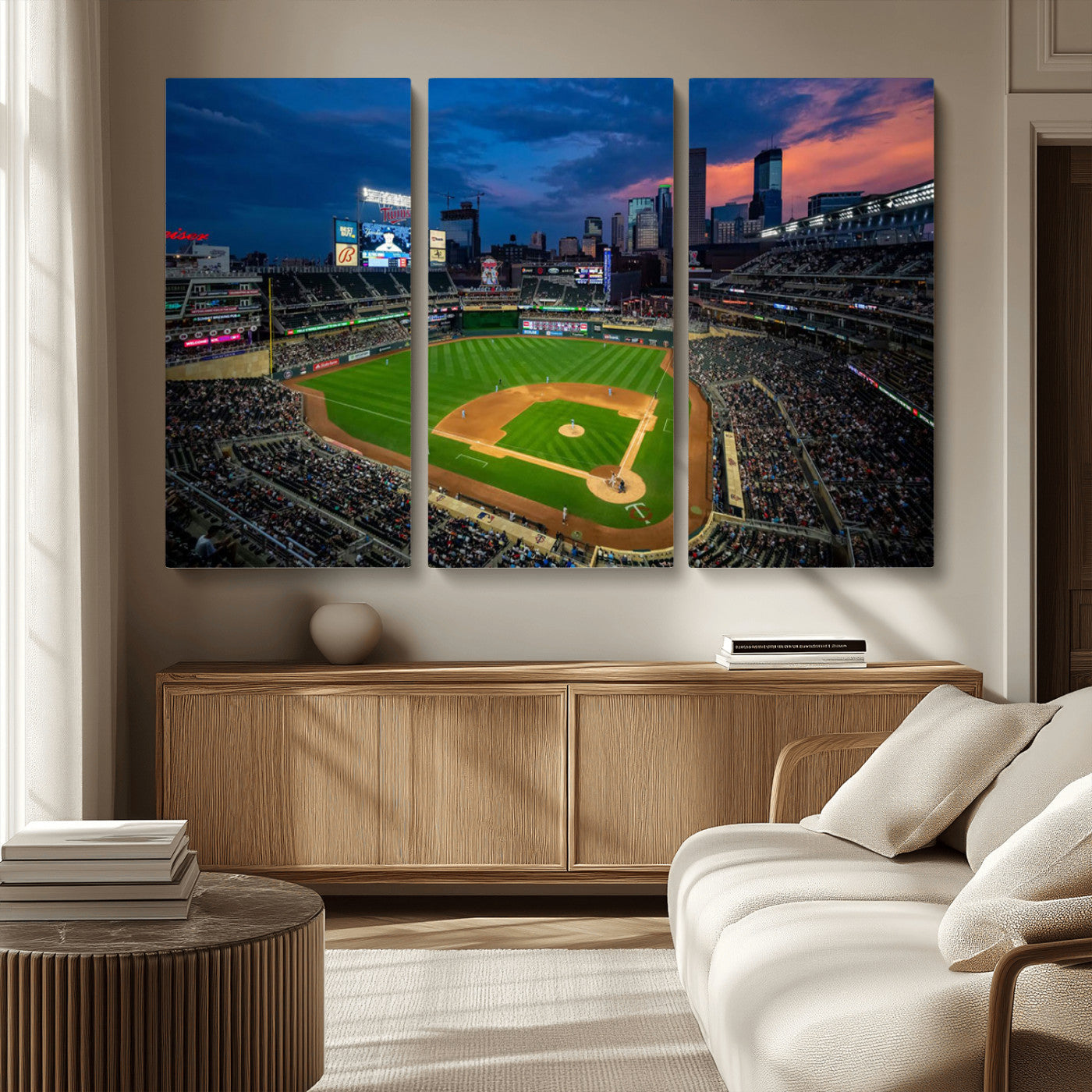 68222753-MGV-CV-36X24-Target Field Wall Art Canvas Print, Baseball Stadium Print, Minneapolis Major League Baseball's Minnesota Twins