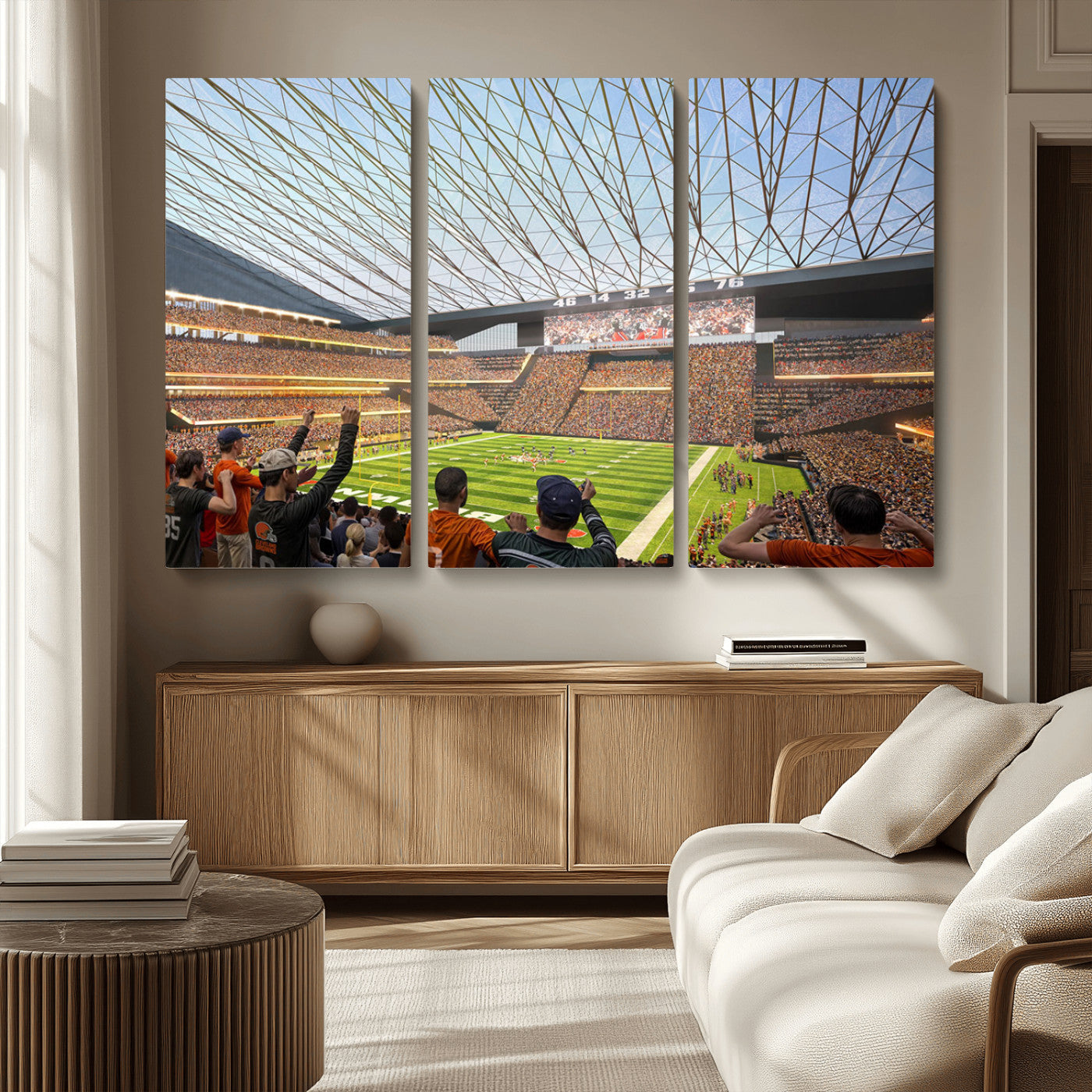 MGV-CV-48X32-3P - Cleveland Browns Stadium Wall Art - NFL Football Canvas Print