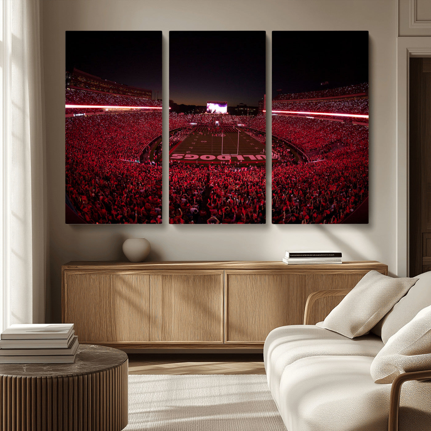 Dooley Stadium Wall Art Print, Sports Arena Canvas Wall Art, Dooley Field at Sanford Stadium Canvas Print, Modern Athletic Field Art Printing