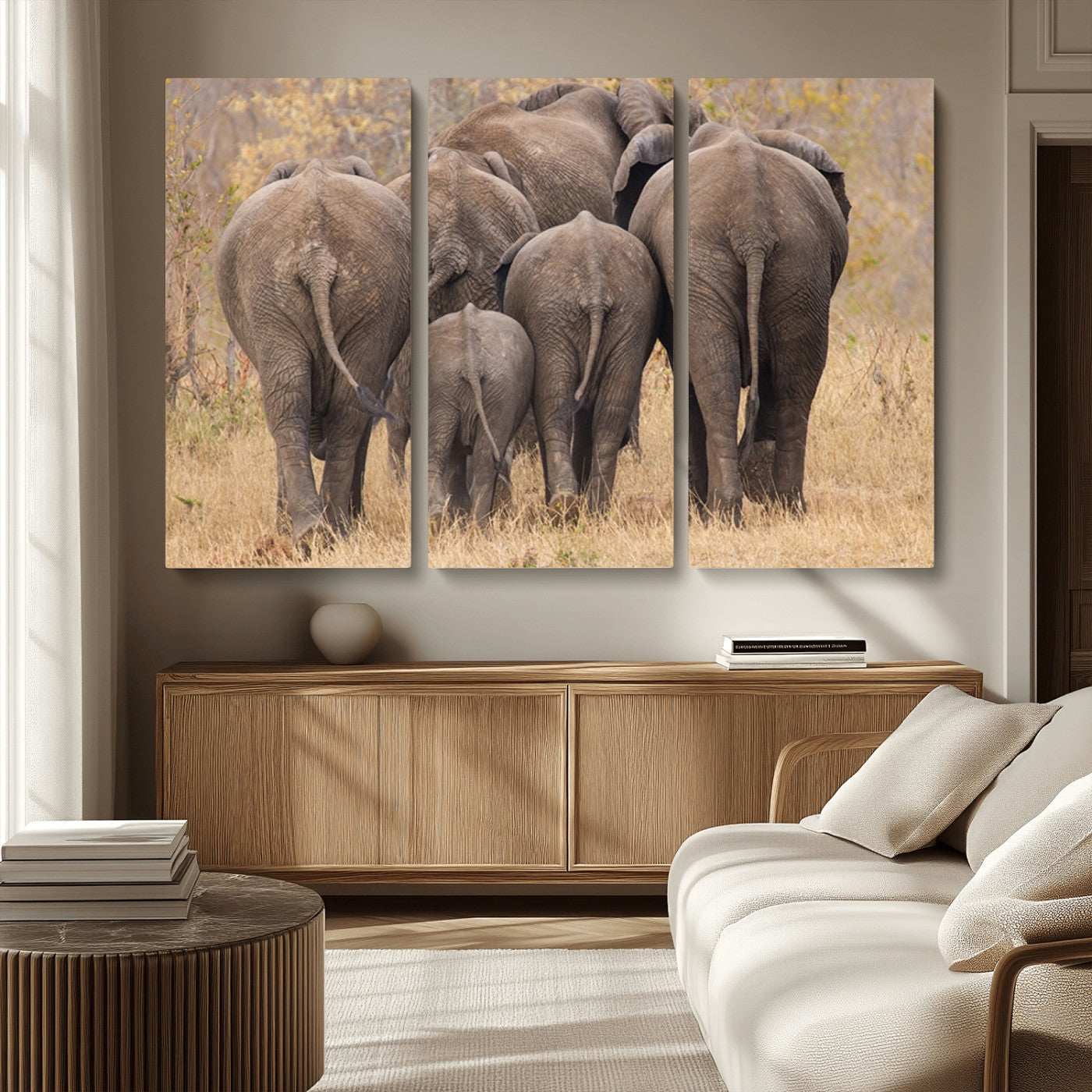 MGV-CV-48X32-3P - Wild Elephant Wall Art Canvas Print