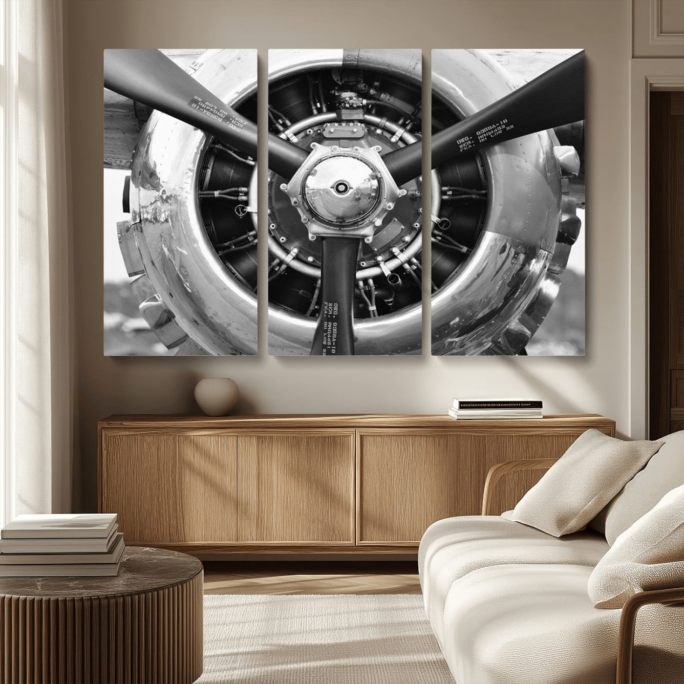 MGV-CV-48X32-3P - Vintage Airplane Wall Art Canvas Print