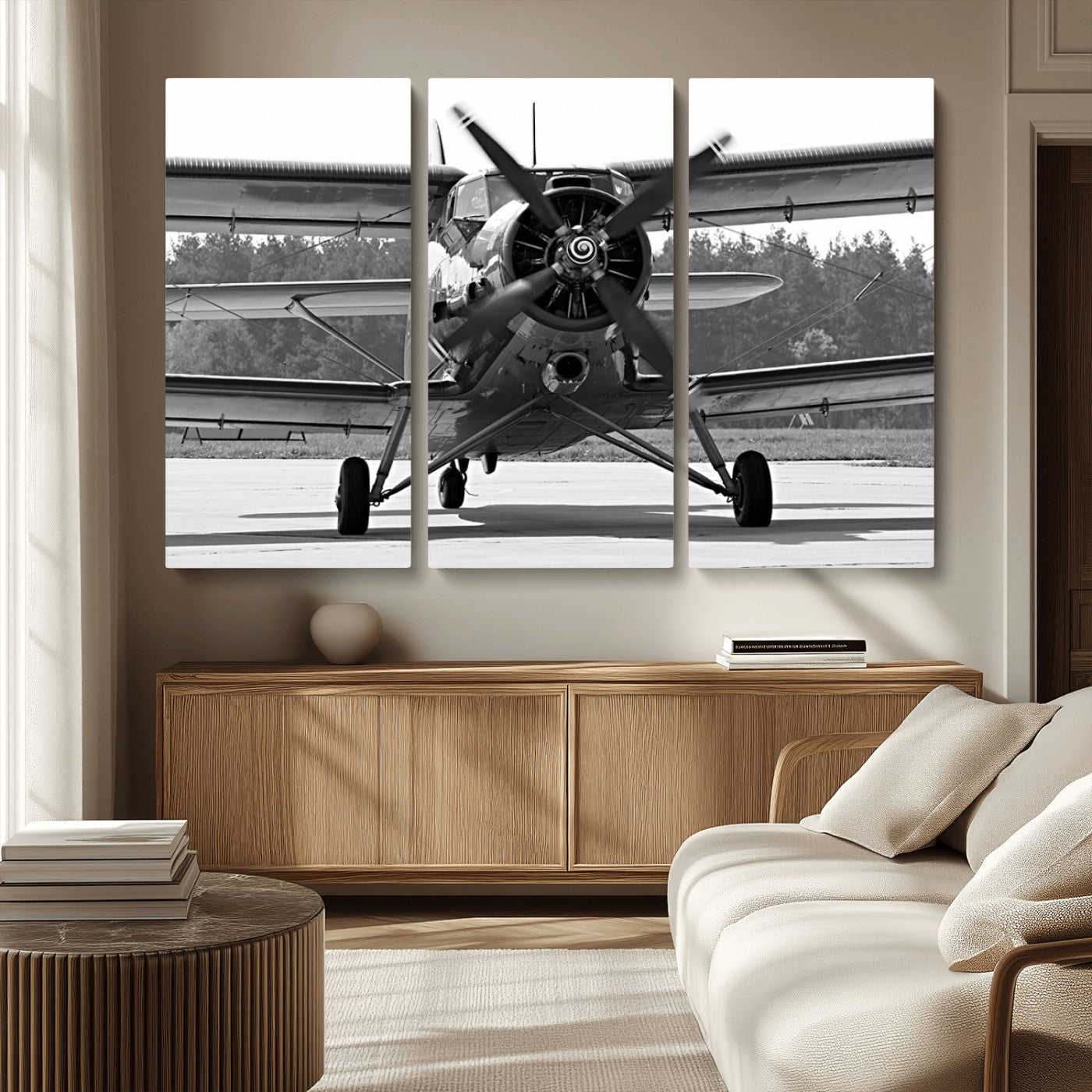 MGV-CV-48X32-3P - Wall Art Old War Plane Canvas Print