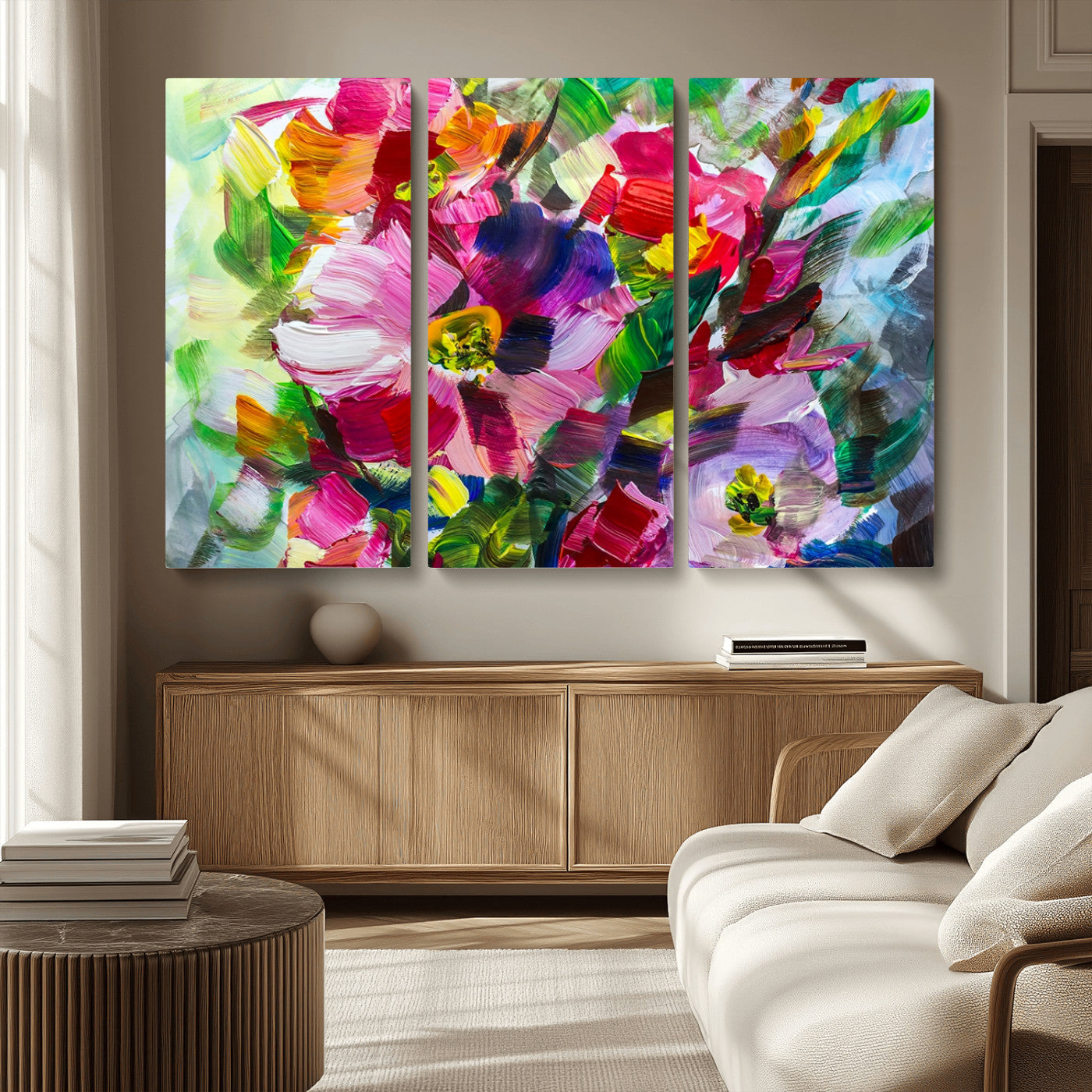 MGV-CV-48X32-3P - Oil Flower Abstract Canvas Print